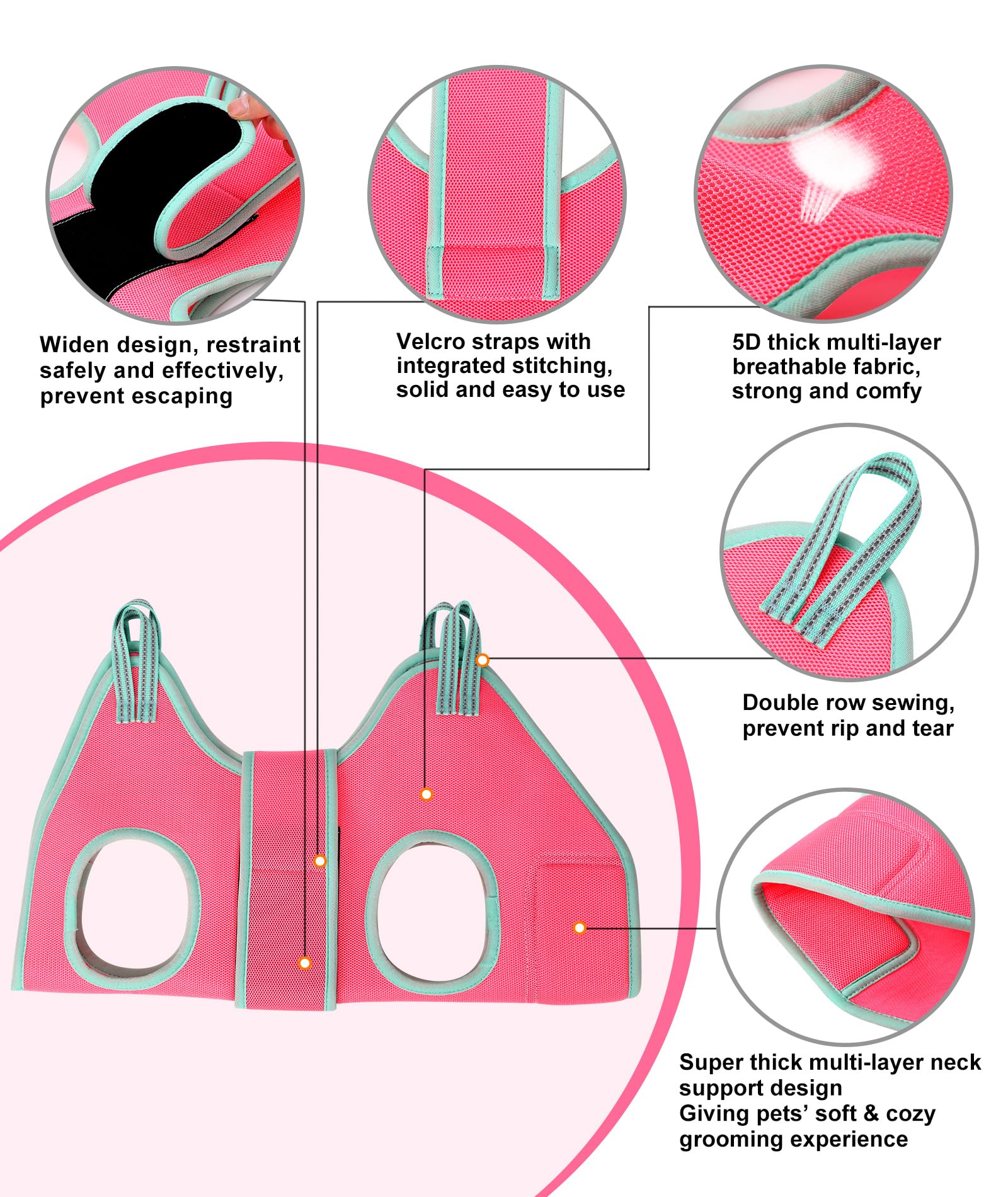 Kkiimatt grooming hammock size range fits multiple breeds for home use.