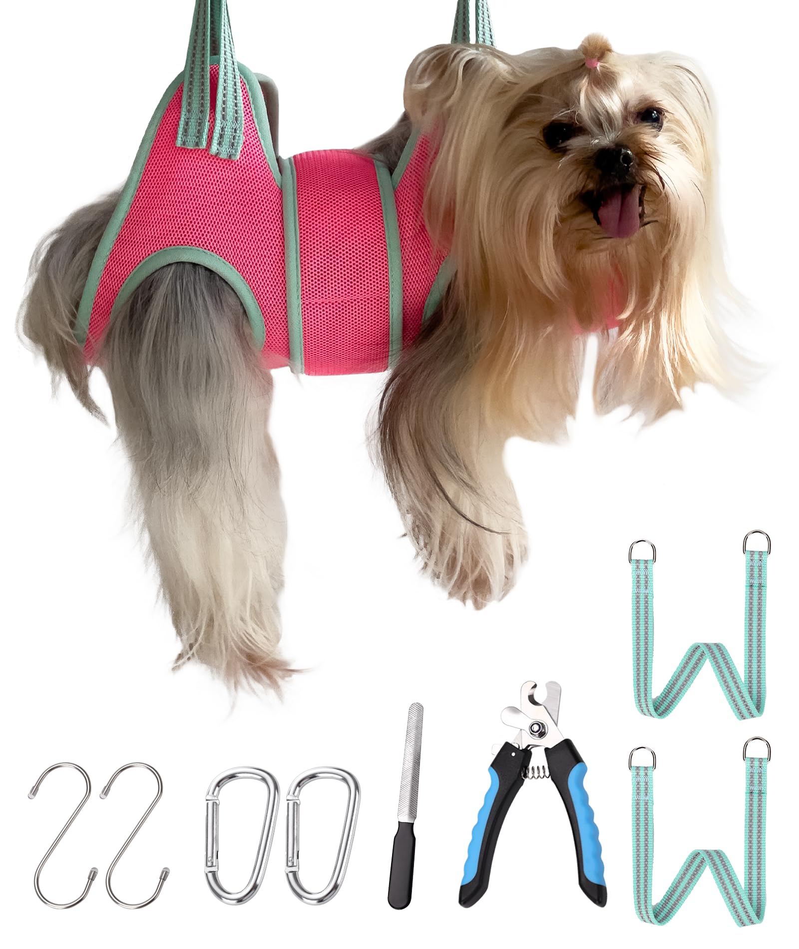 Kkiimatt grooming hammock with thick neck support eases grooming sessions.