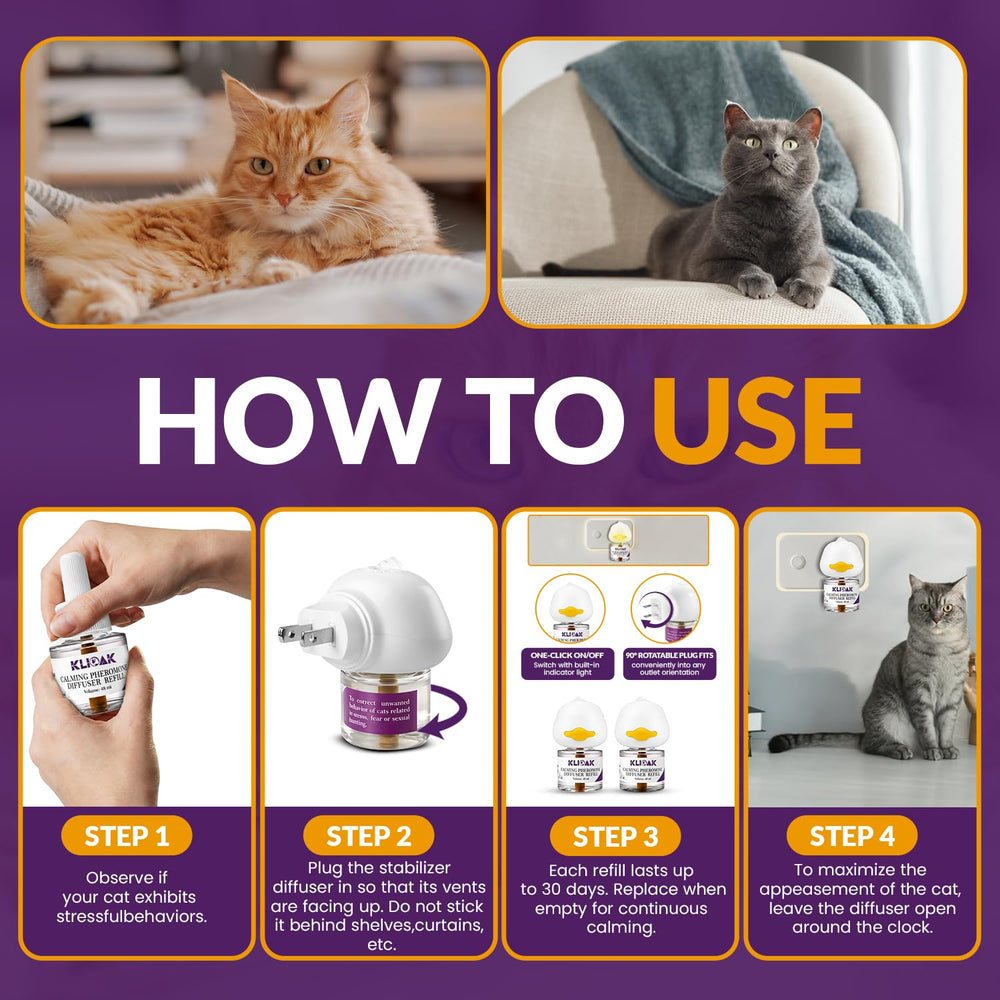 Klioak multi-cat harmony diffuser scene in a peaceful living room.