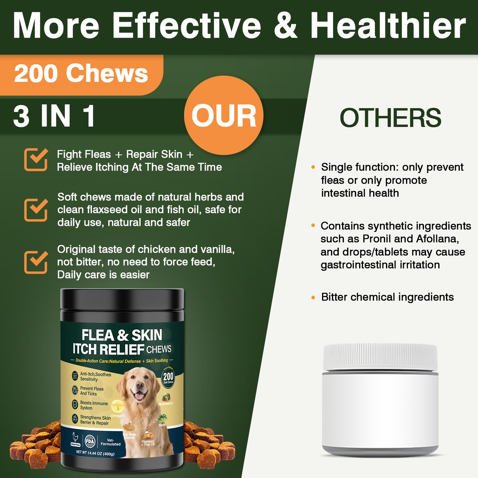 KLOMKMCL chicken flavor chews for dogs that are tasty and easy to feed