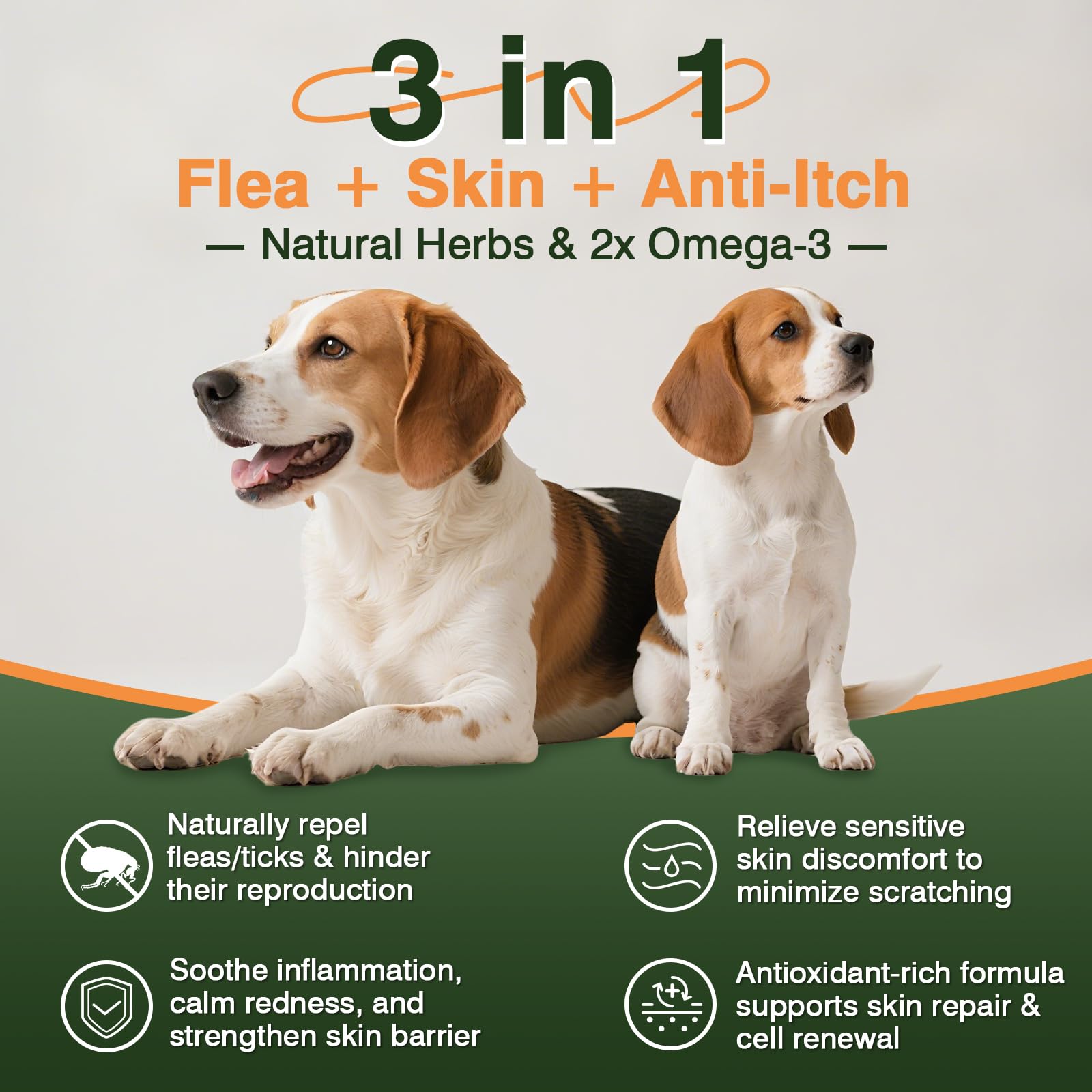 KLOMKMCL Omega-3 dog supplement supporting skin and coat health