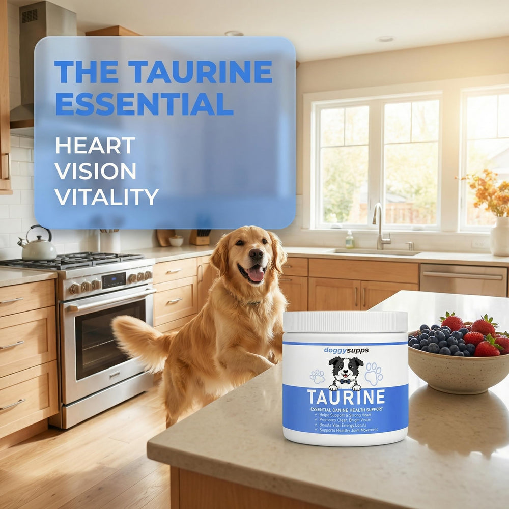 KLUNIZ Doggy Supps Taurine Powder grain-free formula with no fillers.