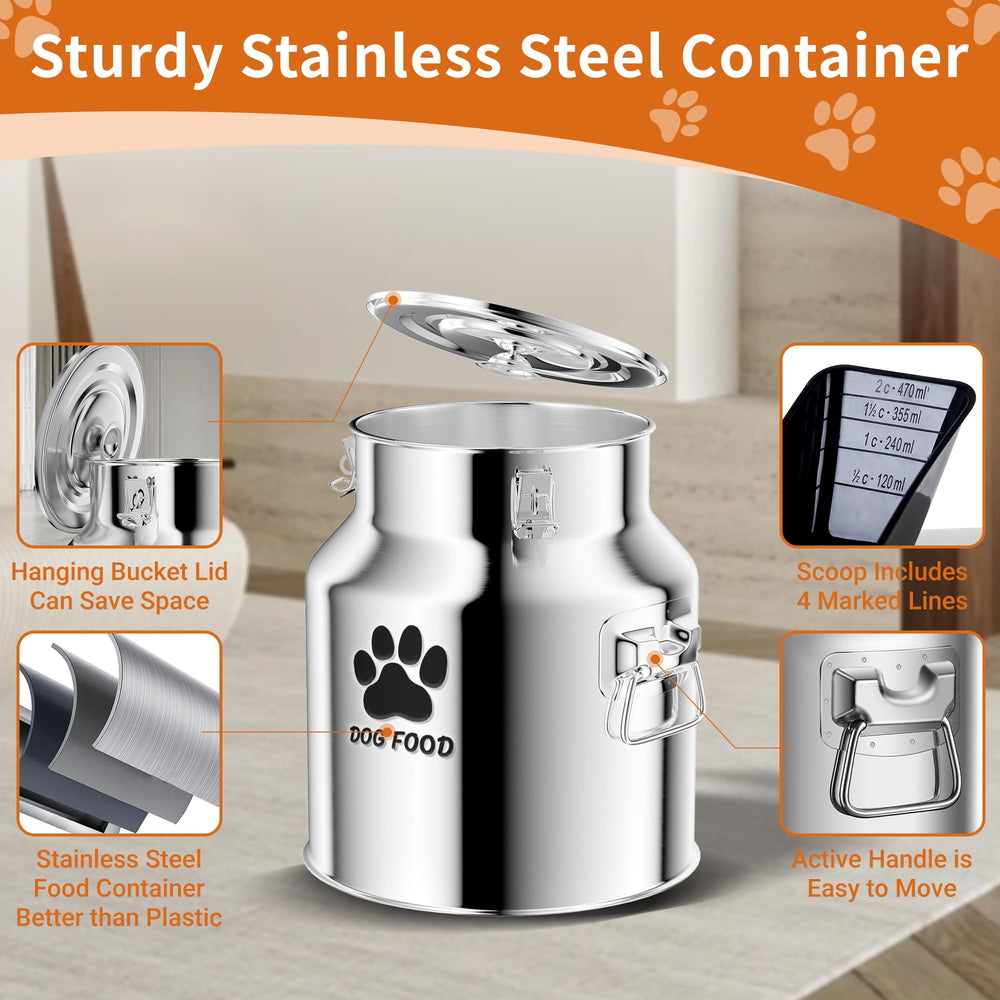 Kluronyo bin stores dog or cat food with a dependable seal