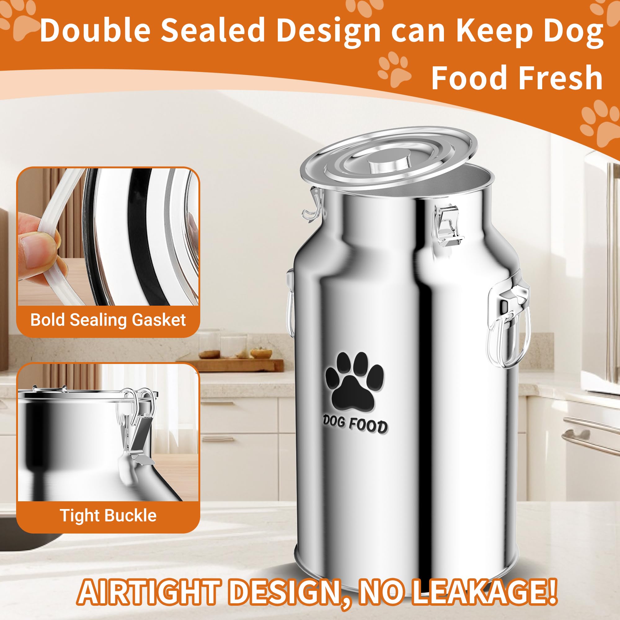 Kluronyo multi purpose pet food storage bin suitable for dogs, cats, and other foods