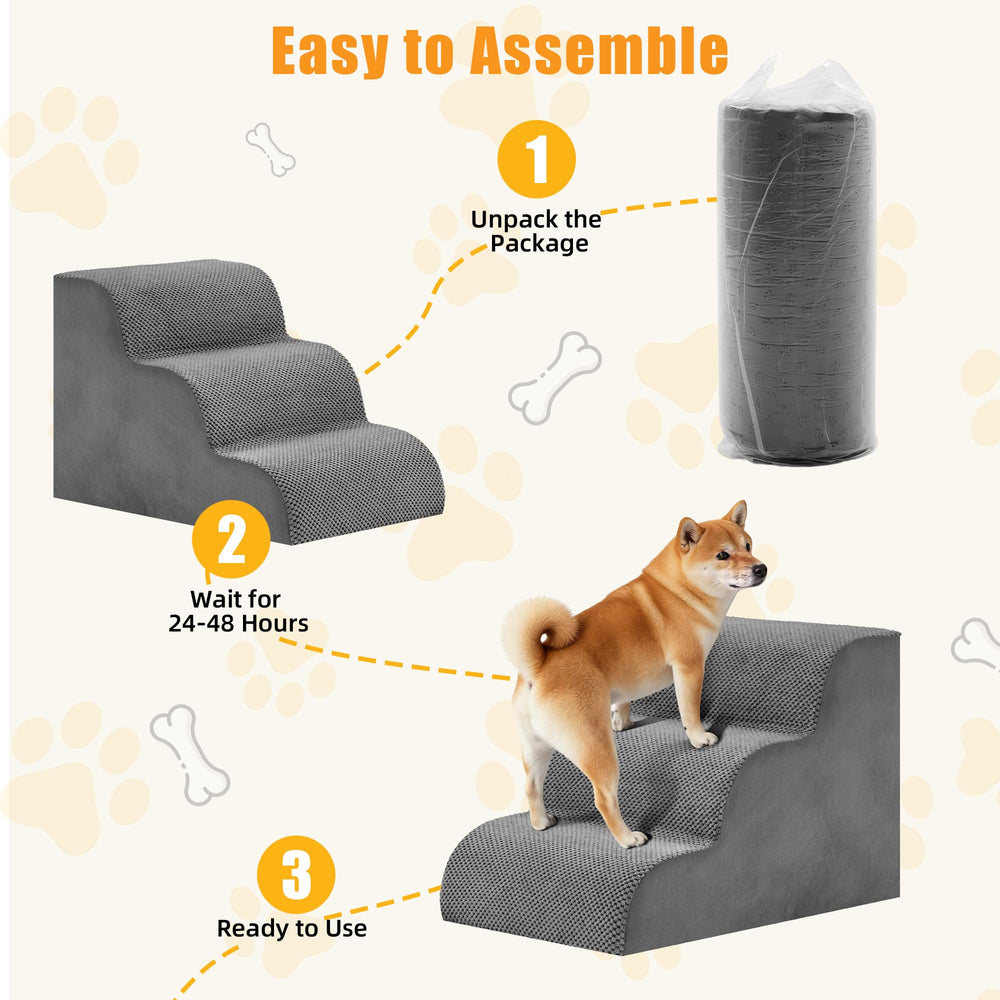 KMFurnila stairs non-slip base keeps pets secure during use.