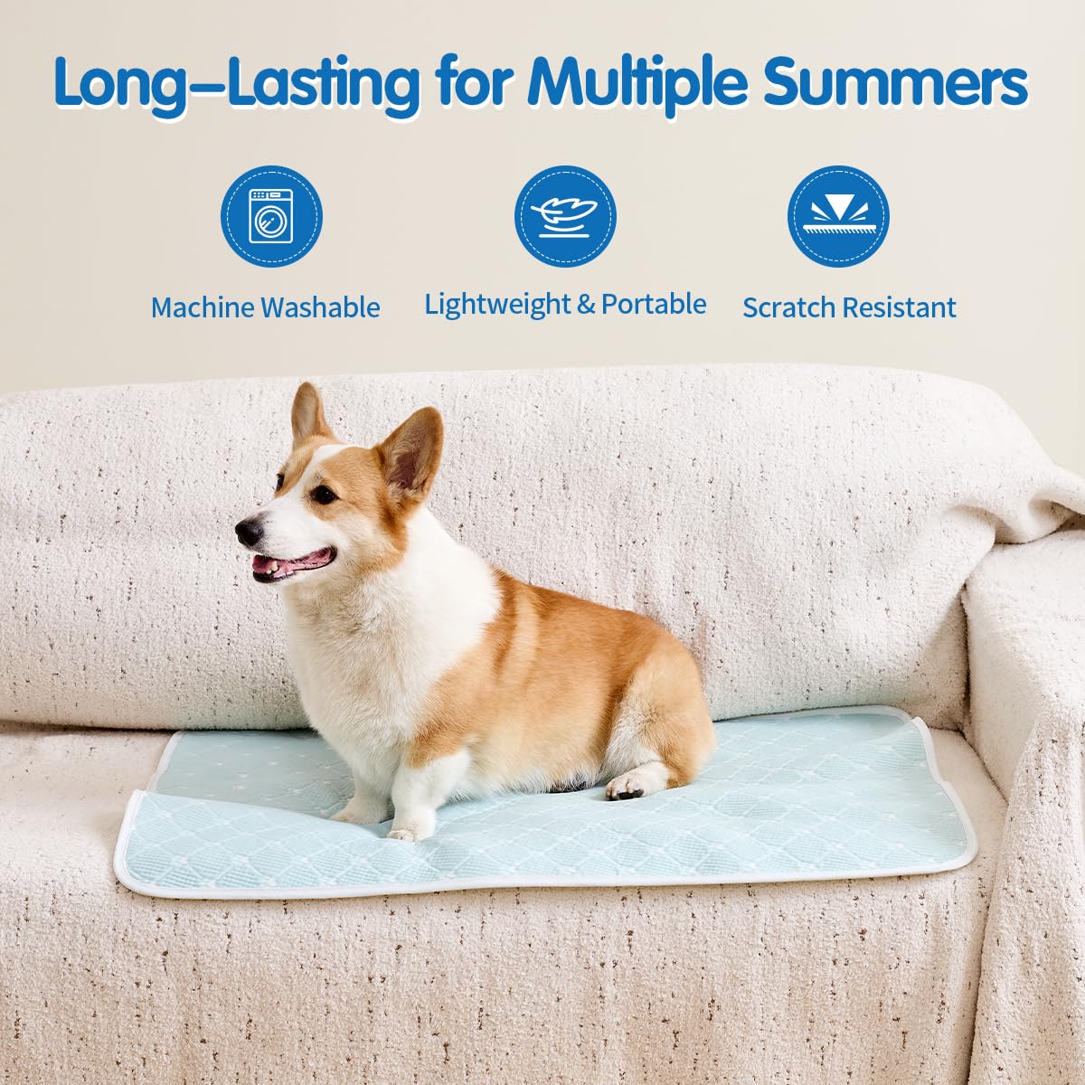 KMIRTNE dog cooling mat hollow fiber structure promotes airflow