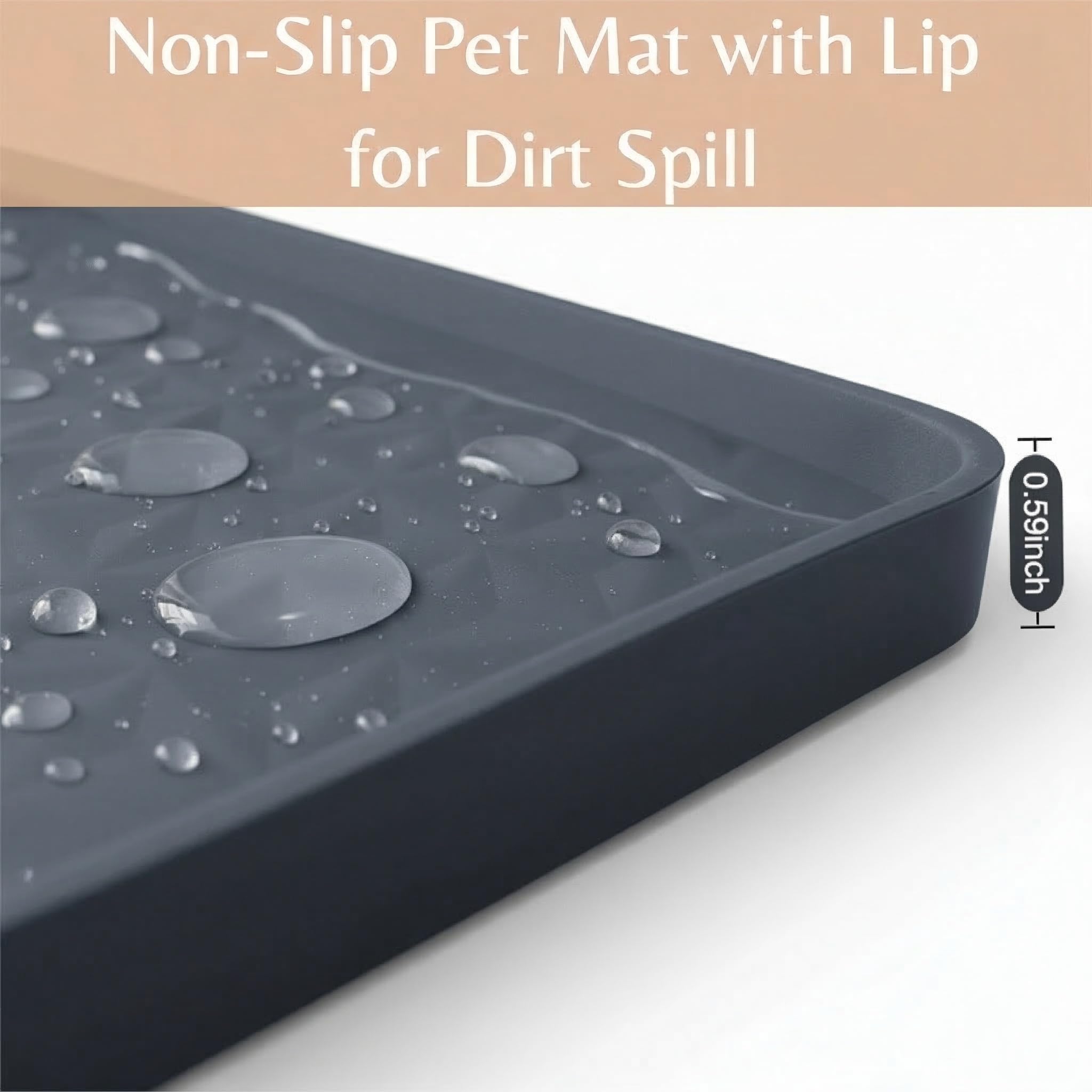 Kmiyivi cat mat non-slip waterproof backing provides secure stability.