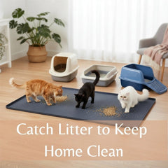 Kmiyivi cat litter mat raised-edges trap litter for cleaner floors.