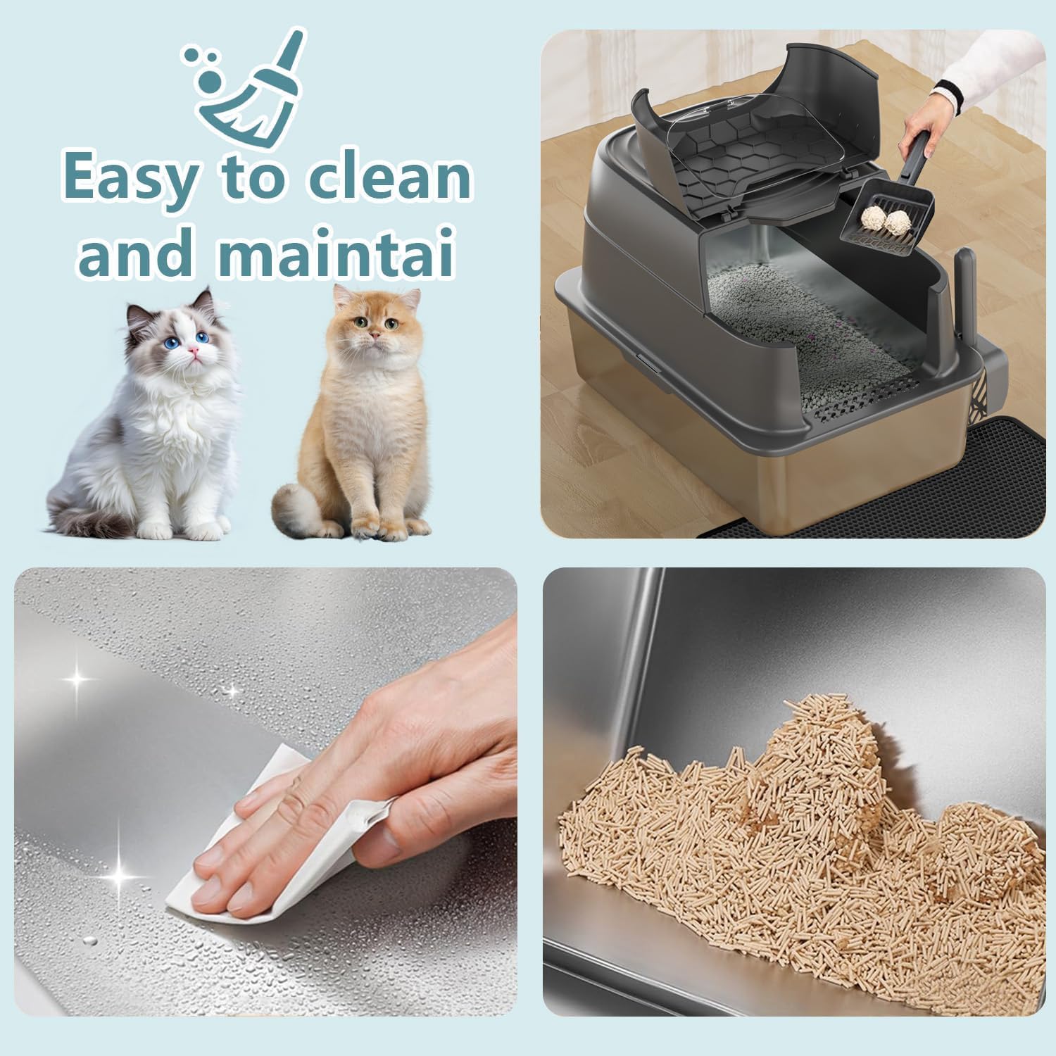 KMNSUN XXXL 90L capacity emphasizes less frequent litter refills.