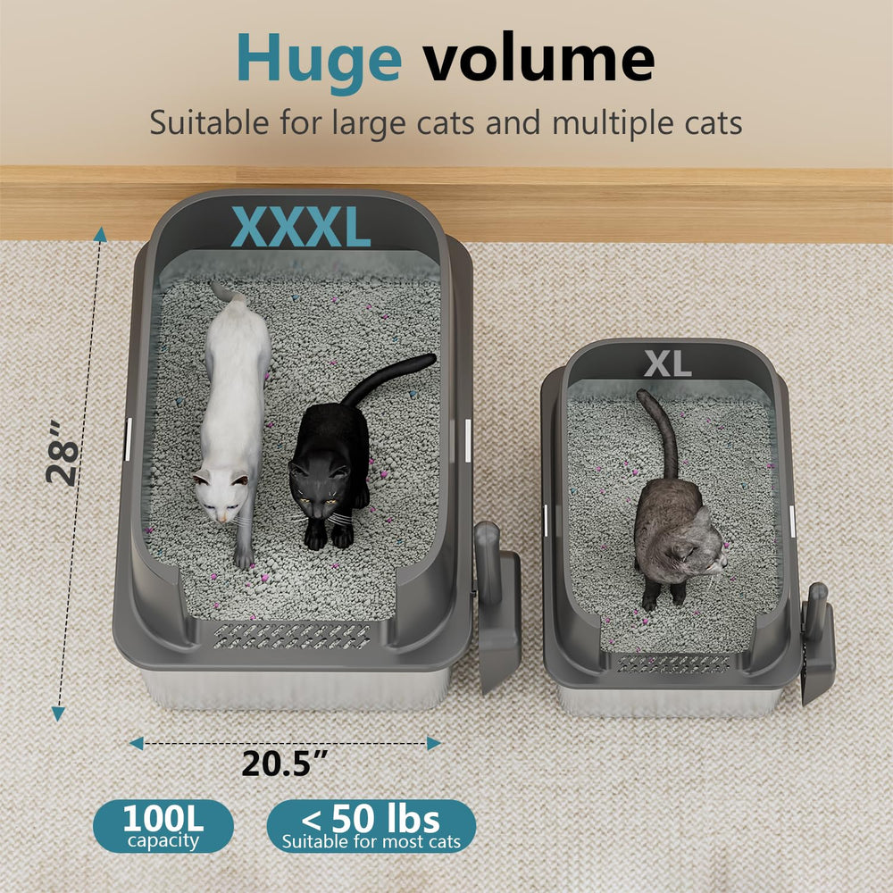 KMNSUN XXXL litter box with lid on for privacy and containment.