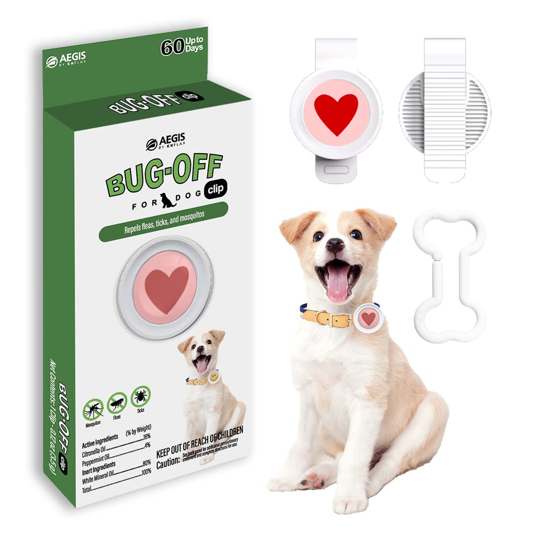 KN FLAX Bug-Off Clip dog-attachment shows quick one-second secure fixation with natural oils.