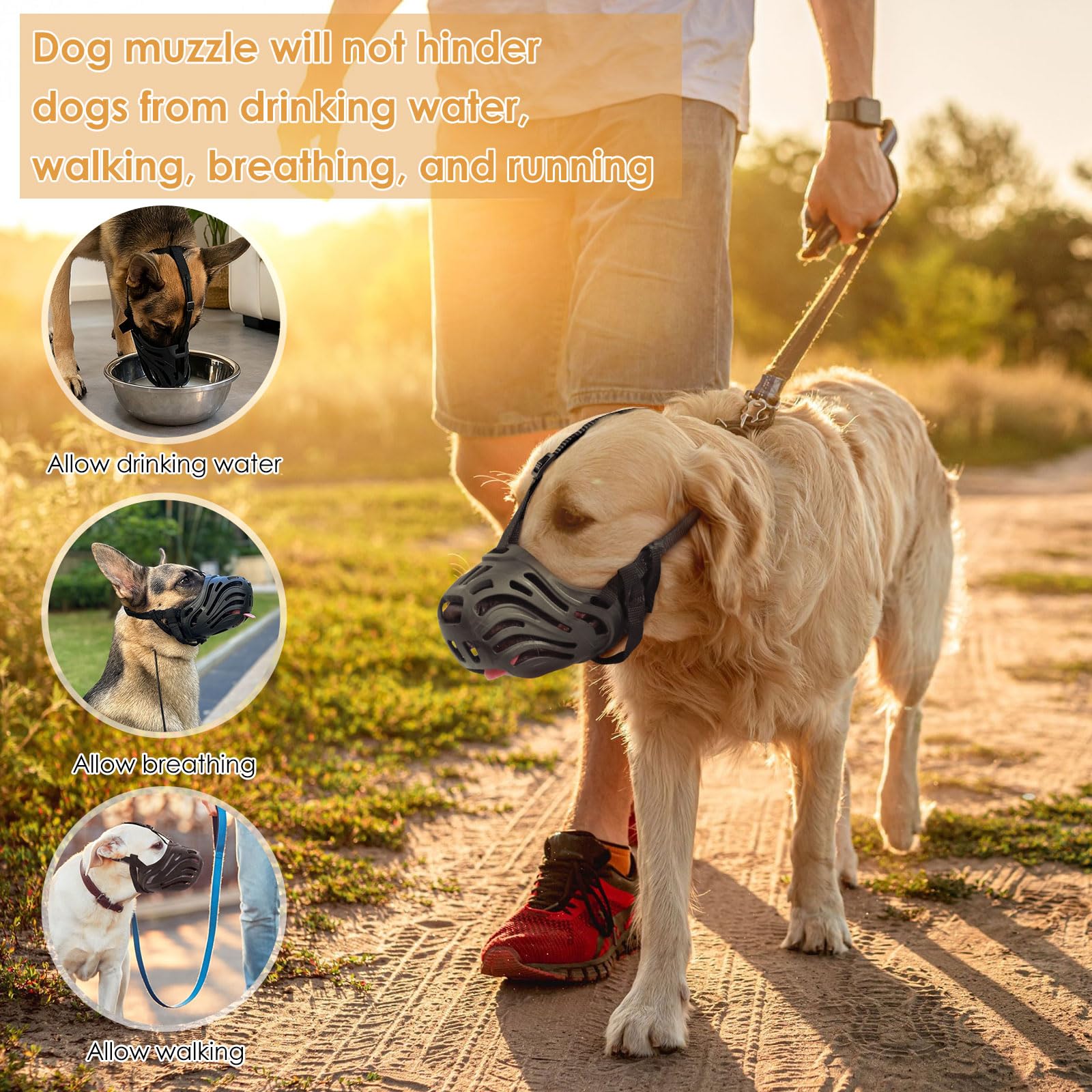 KnJuLee multipurpose muzzle supports walks, grooming, and training.