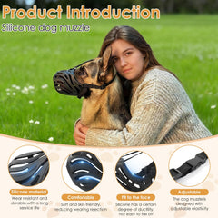 KnJuLee muzzle with three-point fix ensures secure, stable fit during walks.