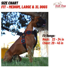 KNK tactical dog harness with reinforced chest support for comfortable wear.