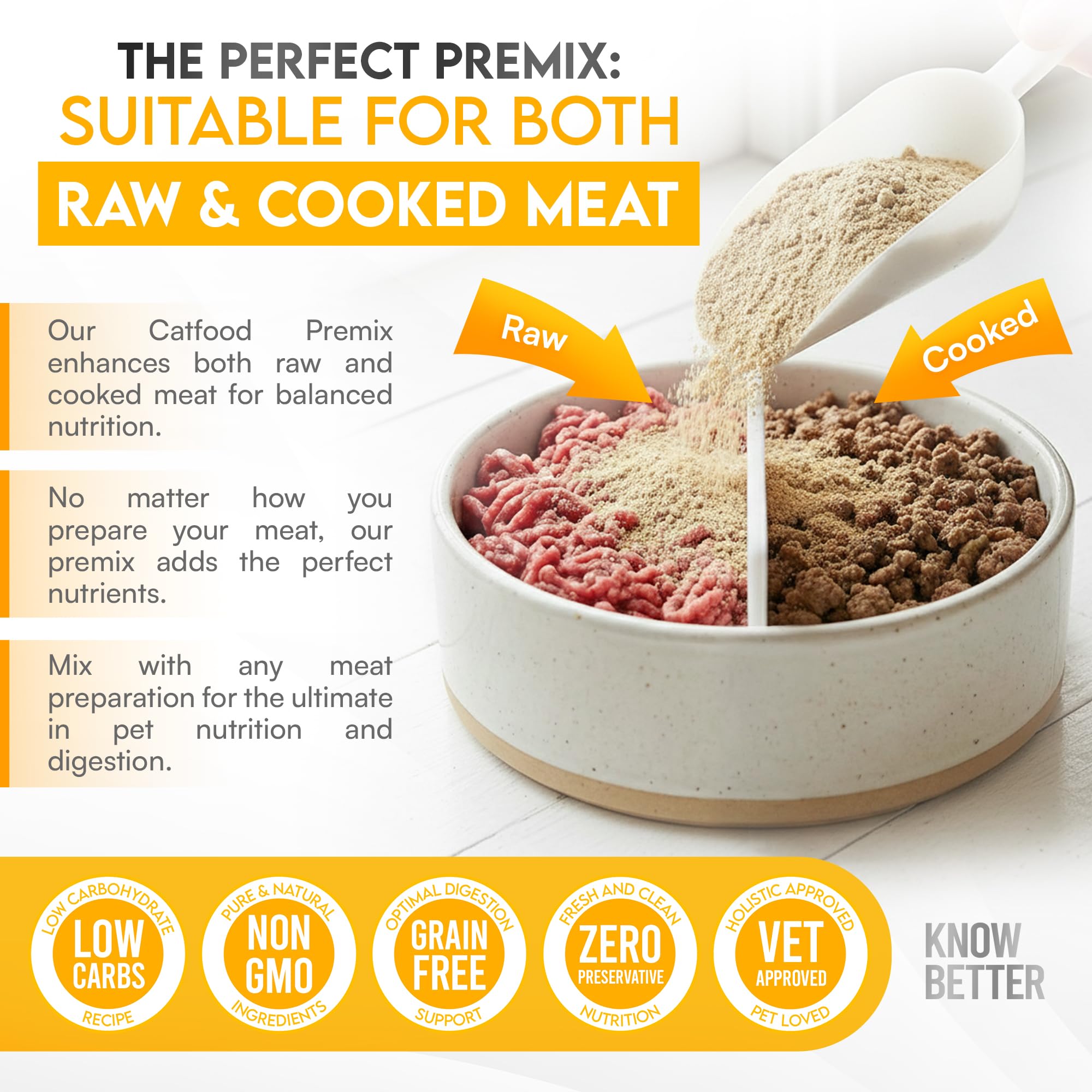 Know Better premix scoop and measuring tool for precise portions.