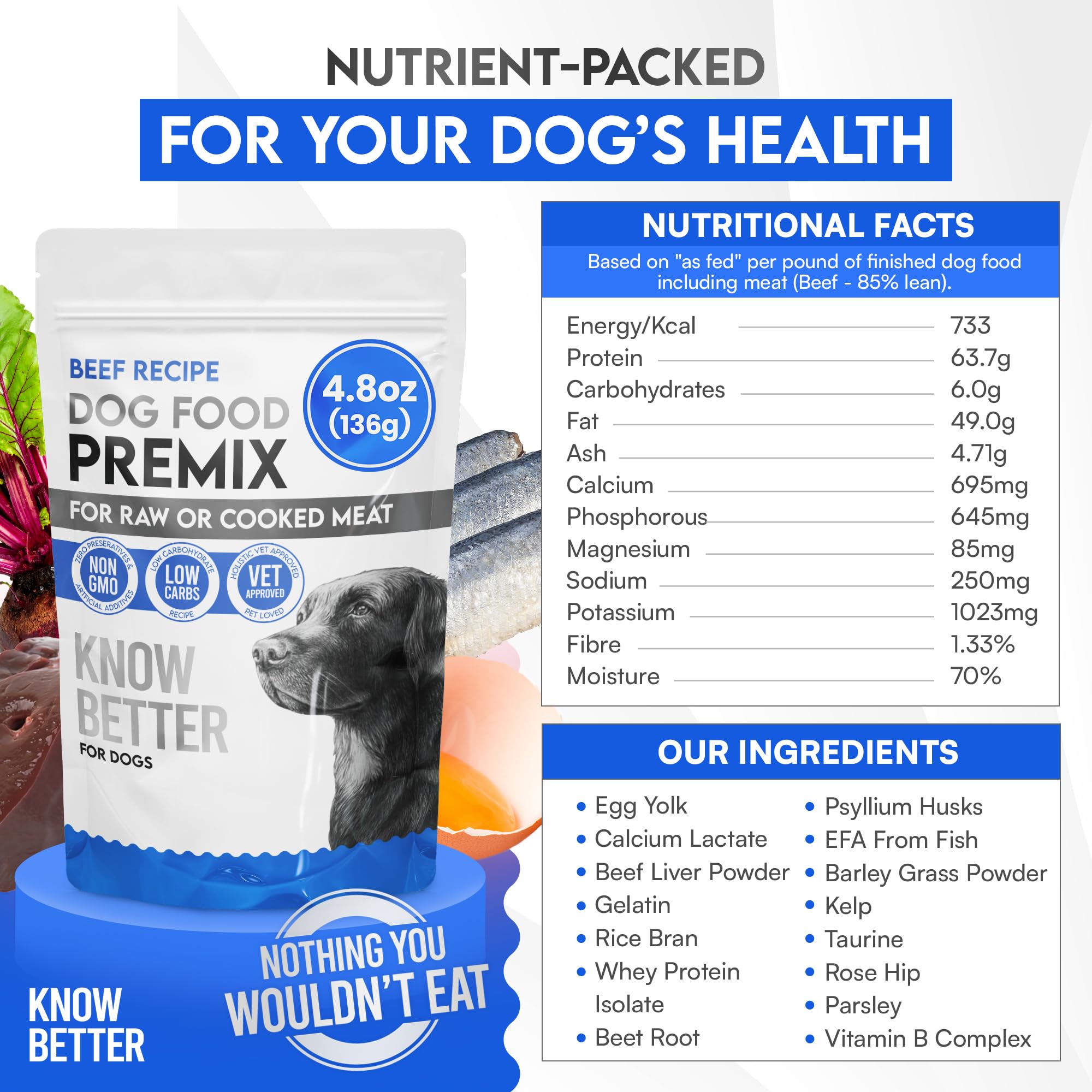 Know Better premix measuring cup pour into mixing bowl for consistent portions every day.