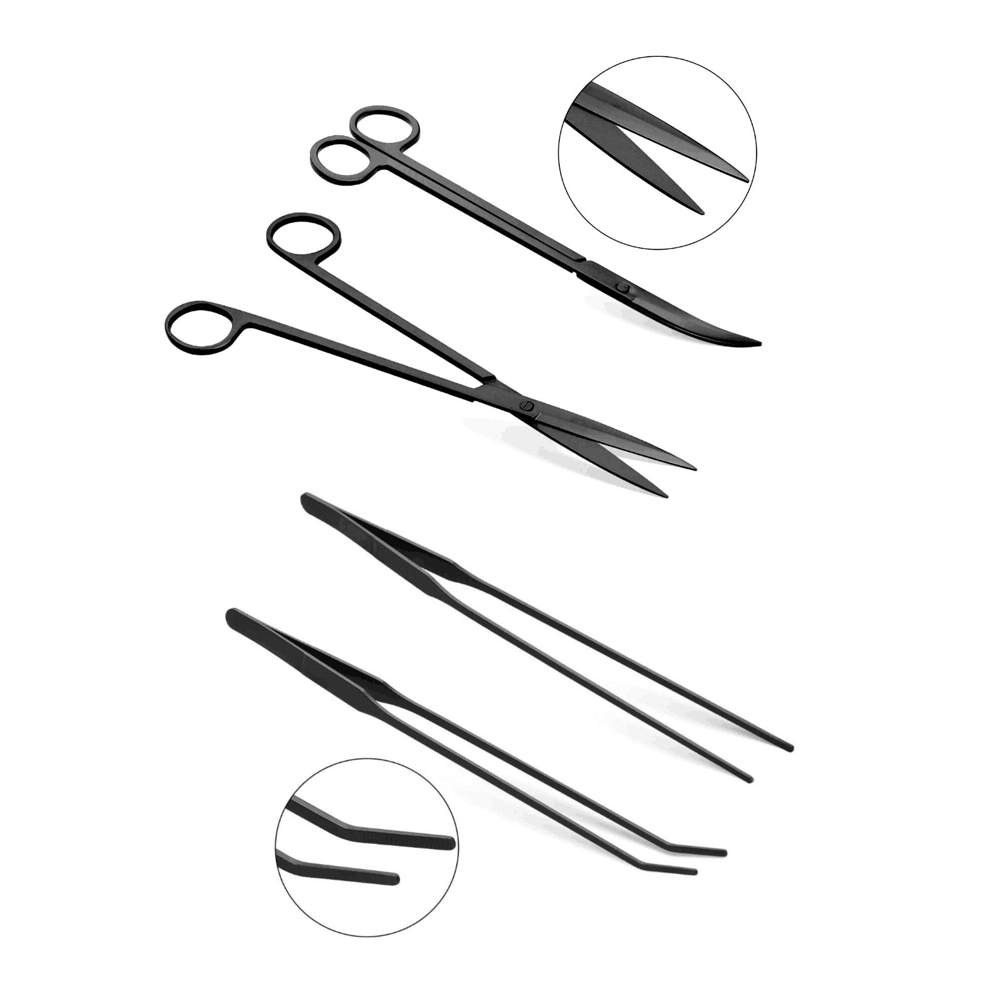 KnR Harmony Aquascaping Tools 7in1 kit bent tweezers easy planting of live plants.