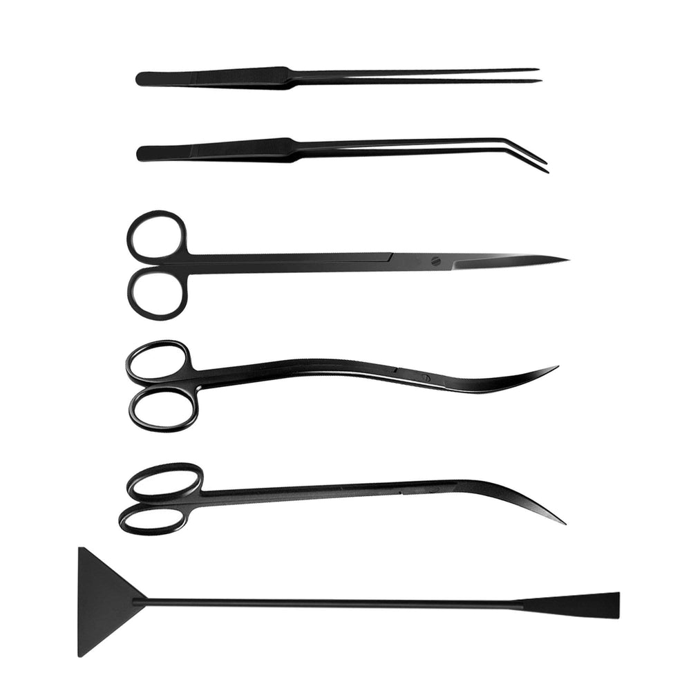 KnR Harmony Aquascaping Tools 7in1 kit in-use showing tidy aquascaping workflow.