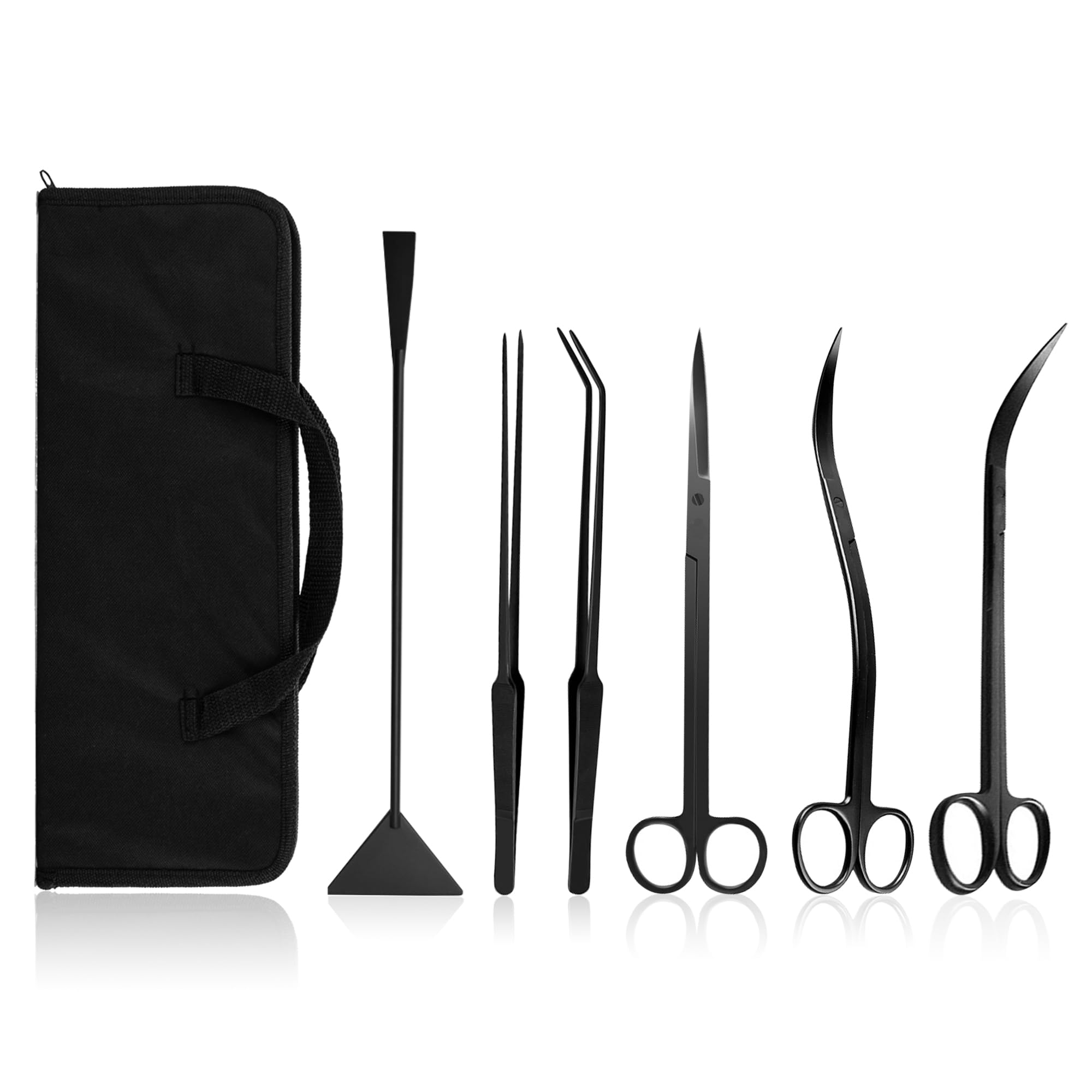 KnR Harmony Aquascaping Tools 7in1 kit straight scissors for precise plant trimming.