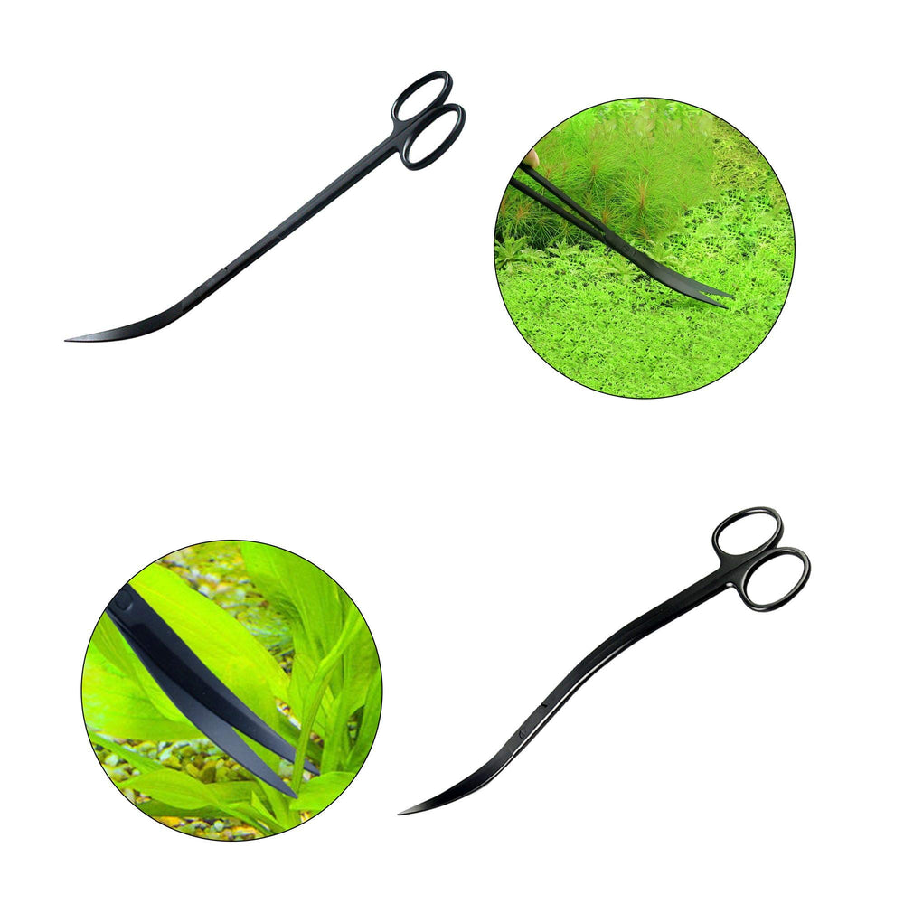 KnR Harmony Aquascaping Tools 7in1 kit waved scissor low-substrate trimming.