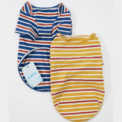 Knuffelen blue-yellow striped two-pack, versatile fashion for pets.