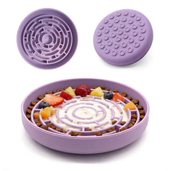 KOAIDOLMO maze-design silicone slow feeder bowl; slows eating for calmer meals.
