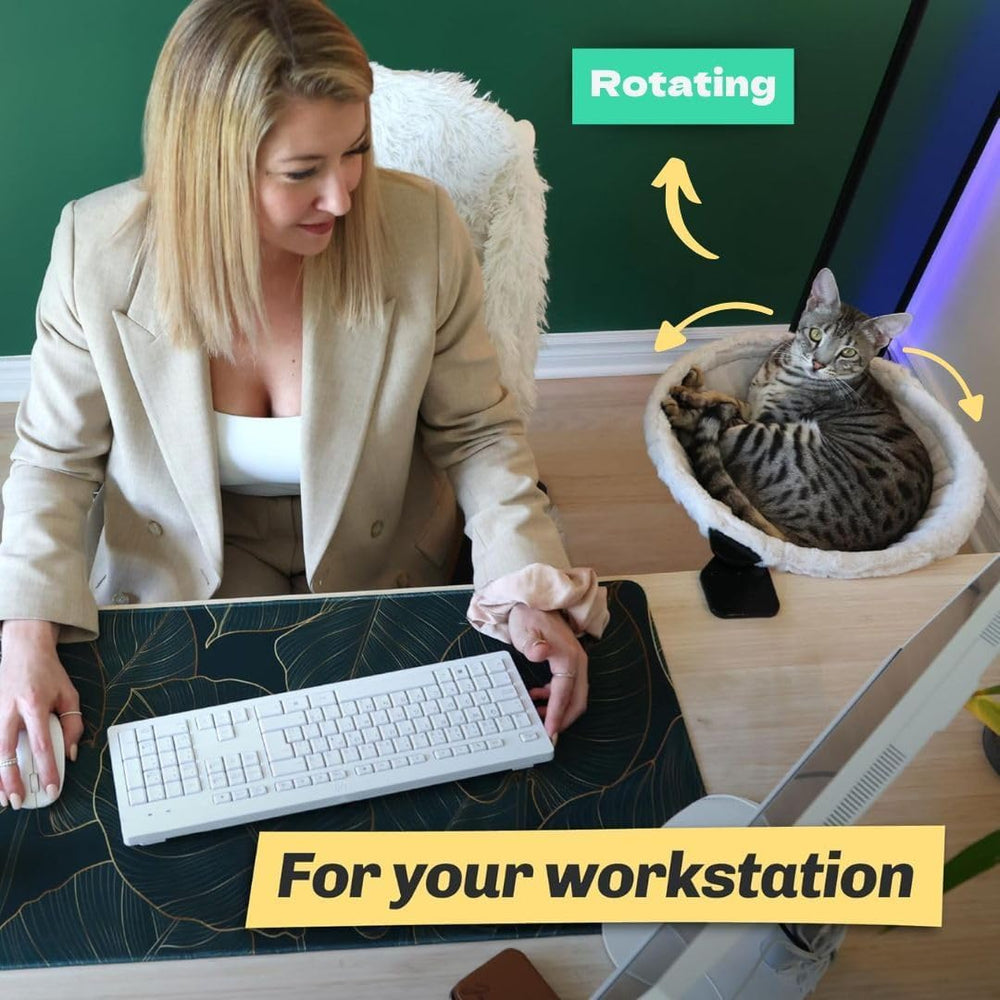 Kobuddy space saving cat desk bed showcases compact desk attachment