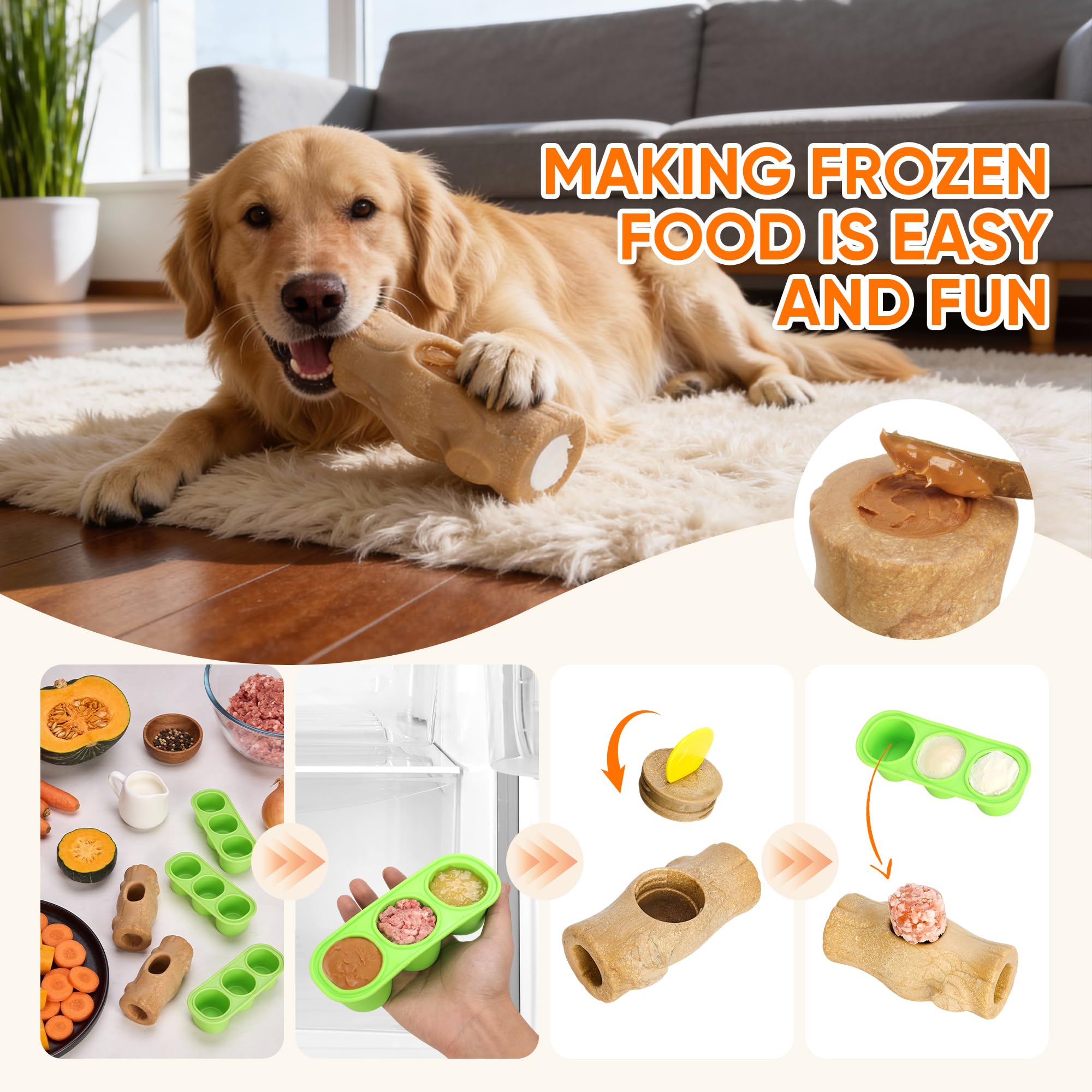 kogven dental-textured chew toy with ridges to aid dental cleaning during play