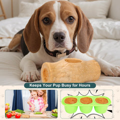 kogven tree-stump design dog toy for comfortable licking and stability