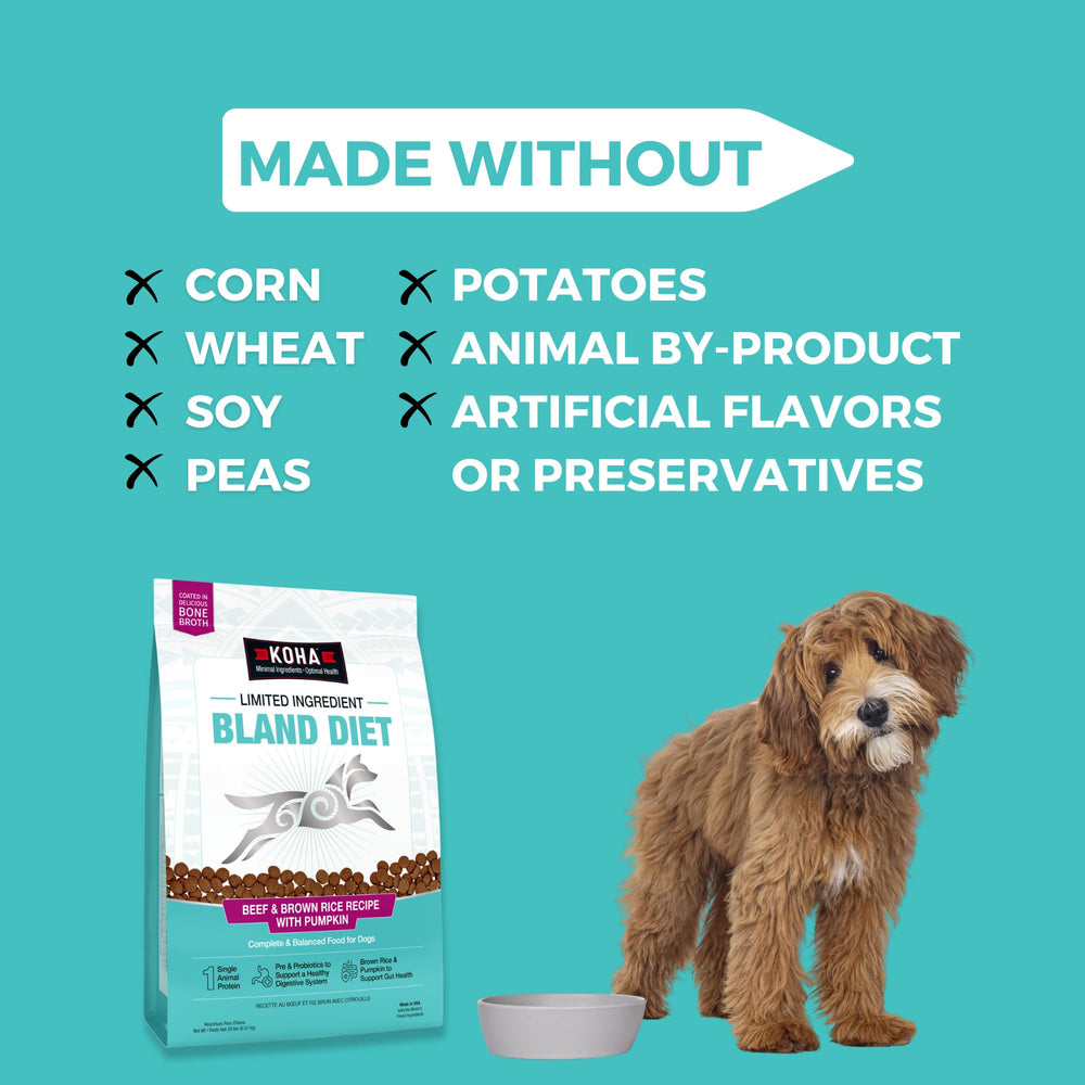 KOHA beef pumpkin brown rice ingredient blend for digestion comfort