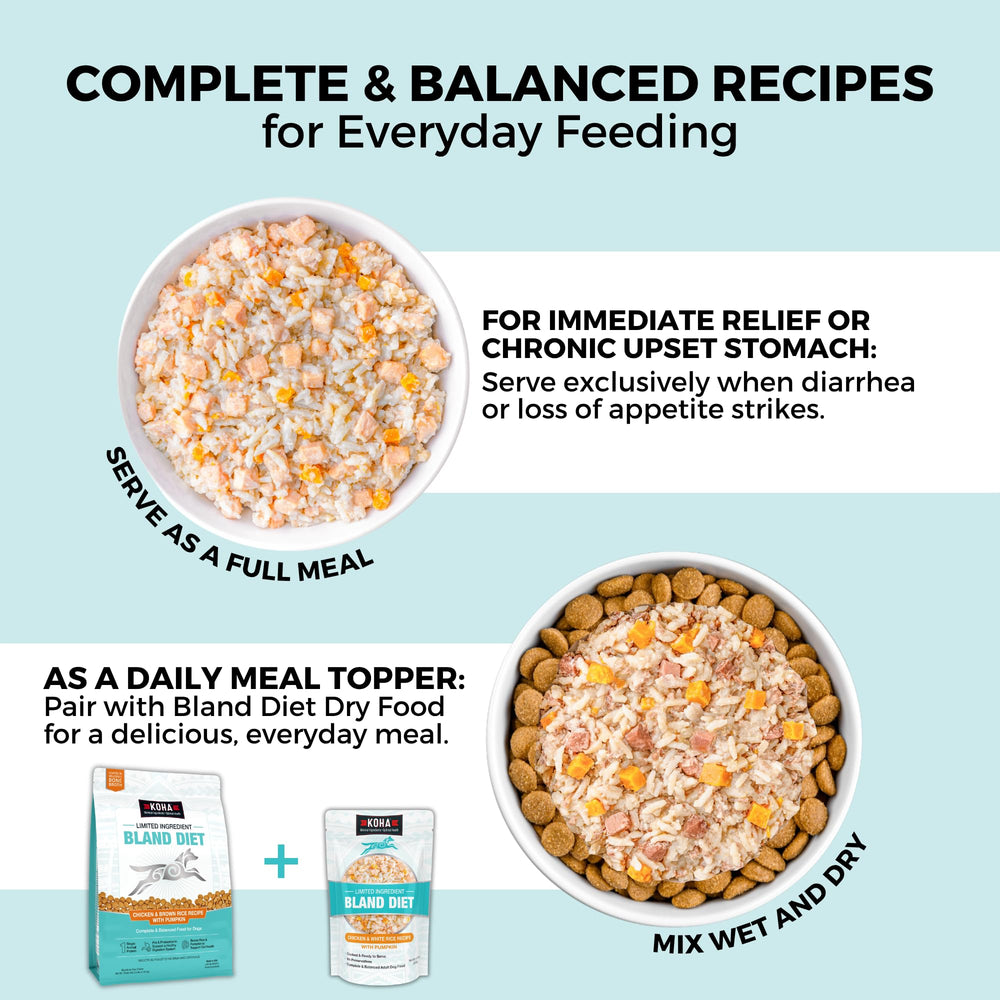 Koha Bland Diet dog meal ready to serve, ideal for busy families