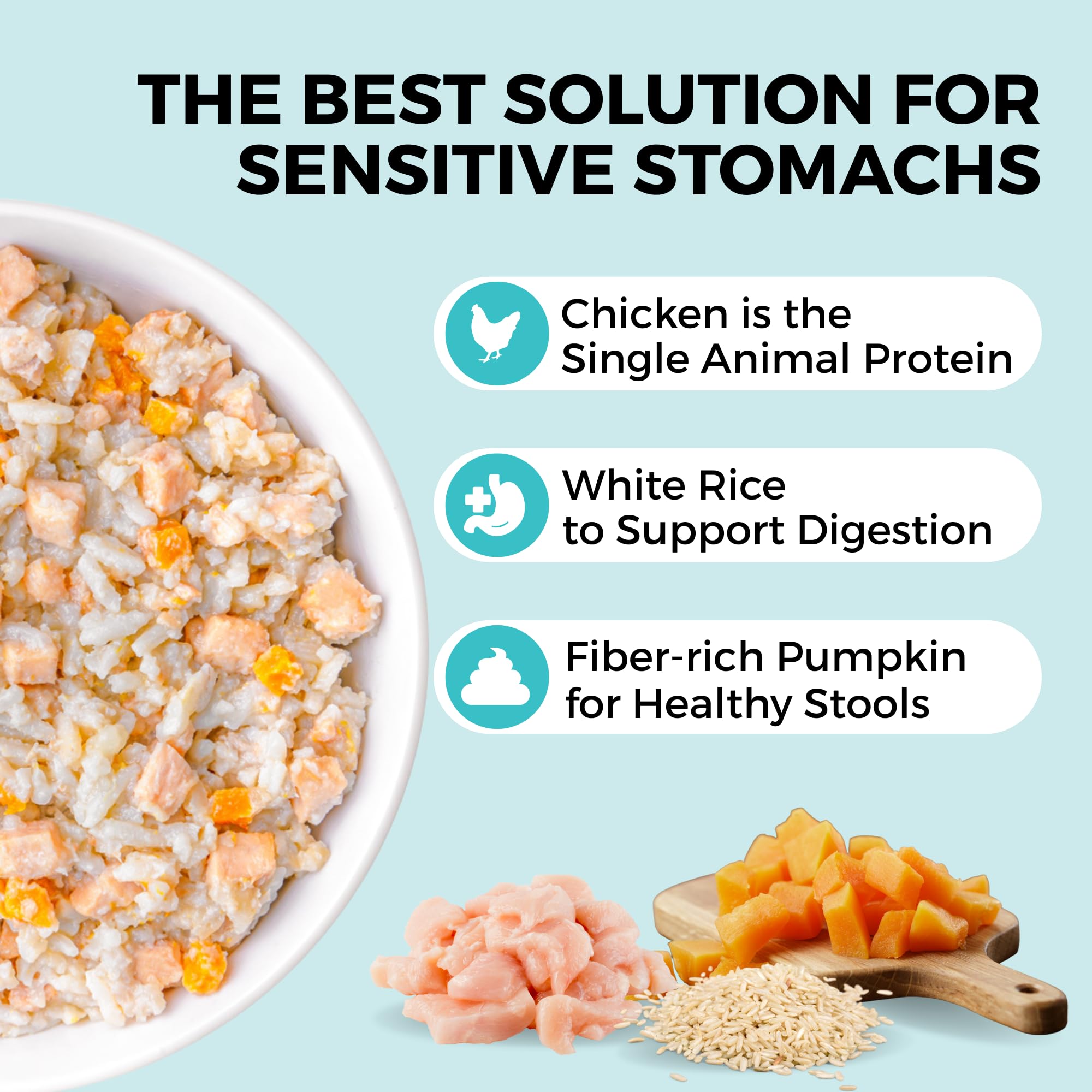 KOHA Bland Diet offers single-protein chicken for sensitive stomachs.