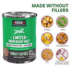 KOHA moist-meat closeup highlights high-protein texture gentle on stomachs
