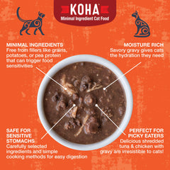 KOHA Poke9 Bowl gravy close-up showcases creamy texture that may aid palate appeal.