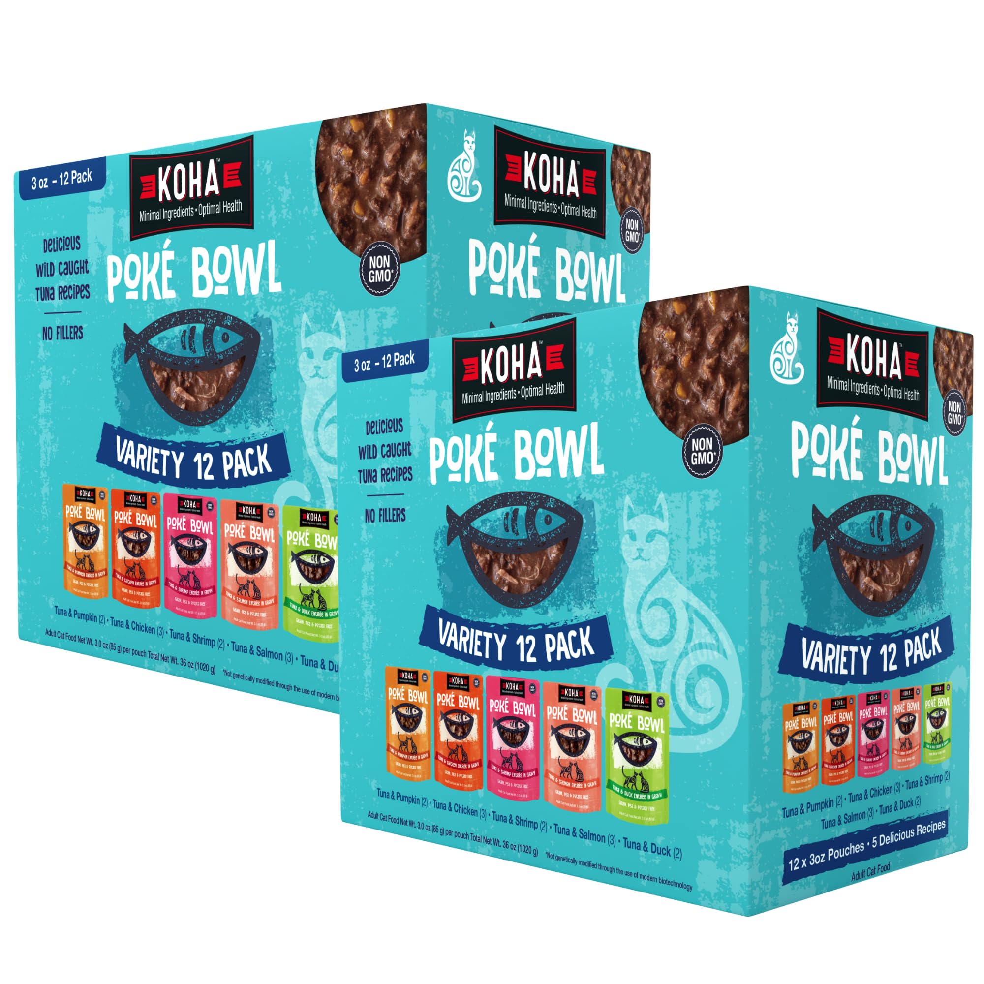 KOHA Poké Bowl Tuna & Salmon image shows juicy shreds in gravy for appetizing meals