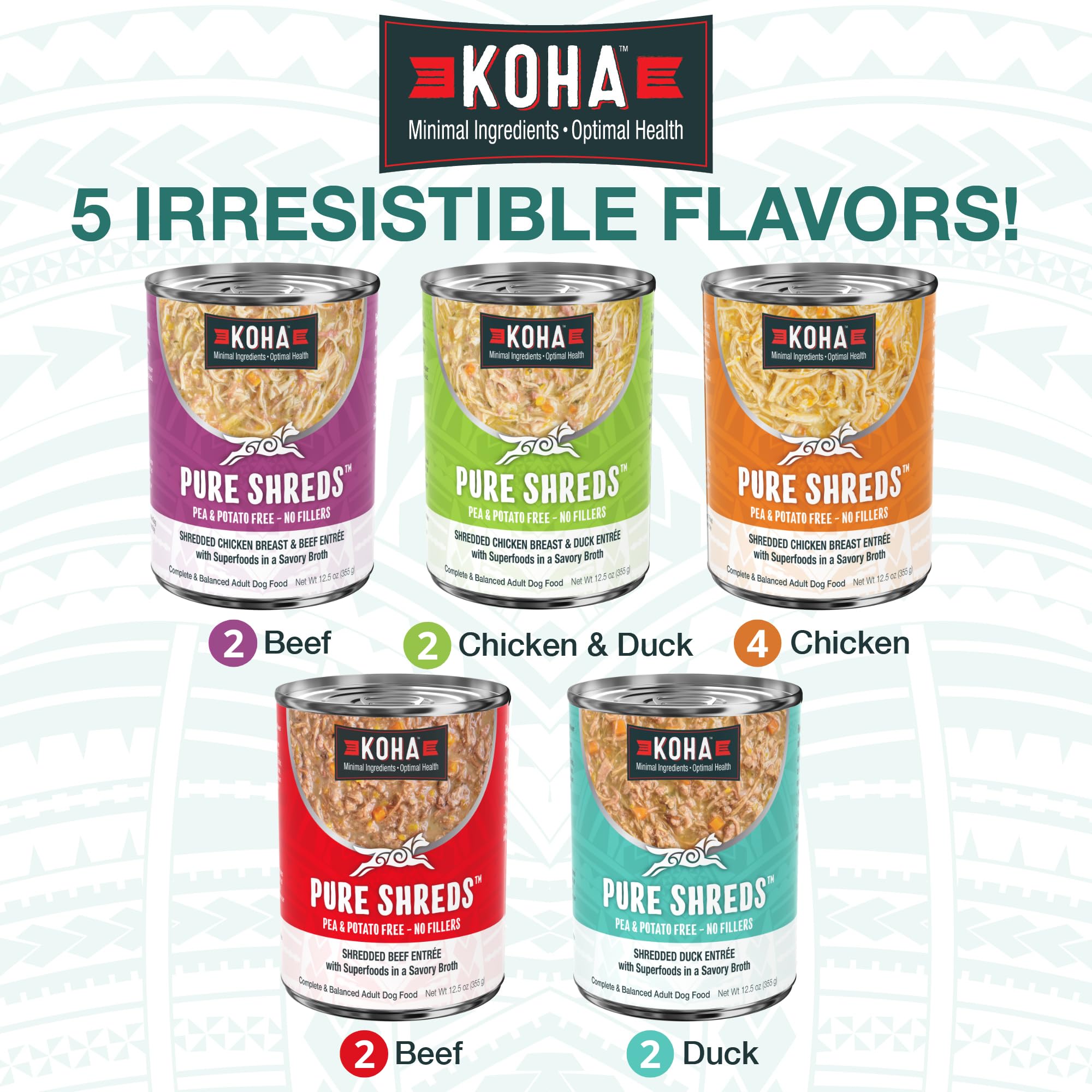 KOHA Pure Shreds chicken flavor cans appeal to picky eaters.