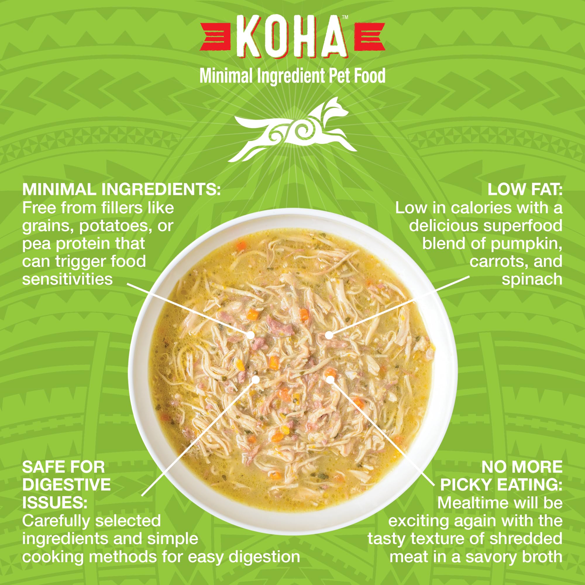 KOHA Pure Shreds closeup of chunky shredded meat texture