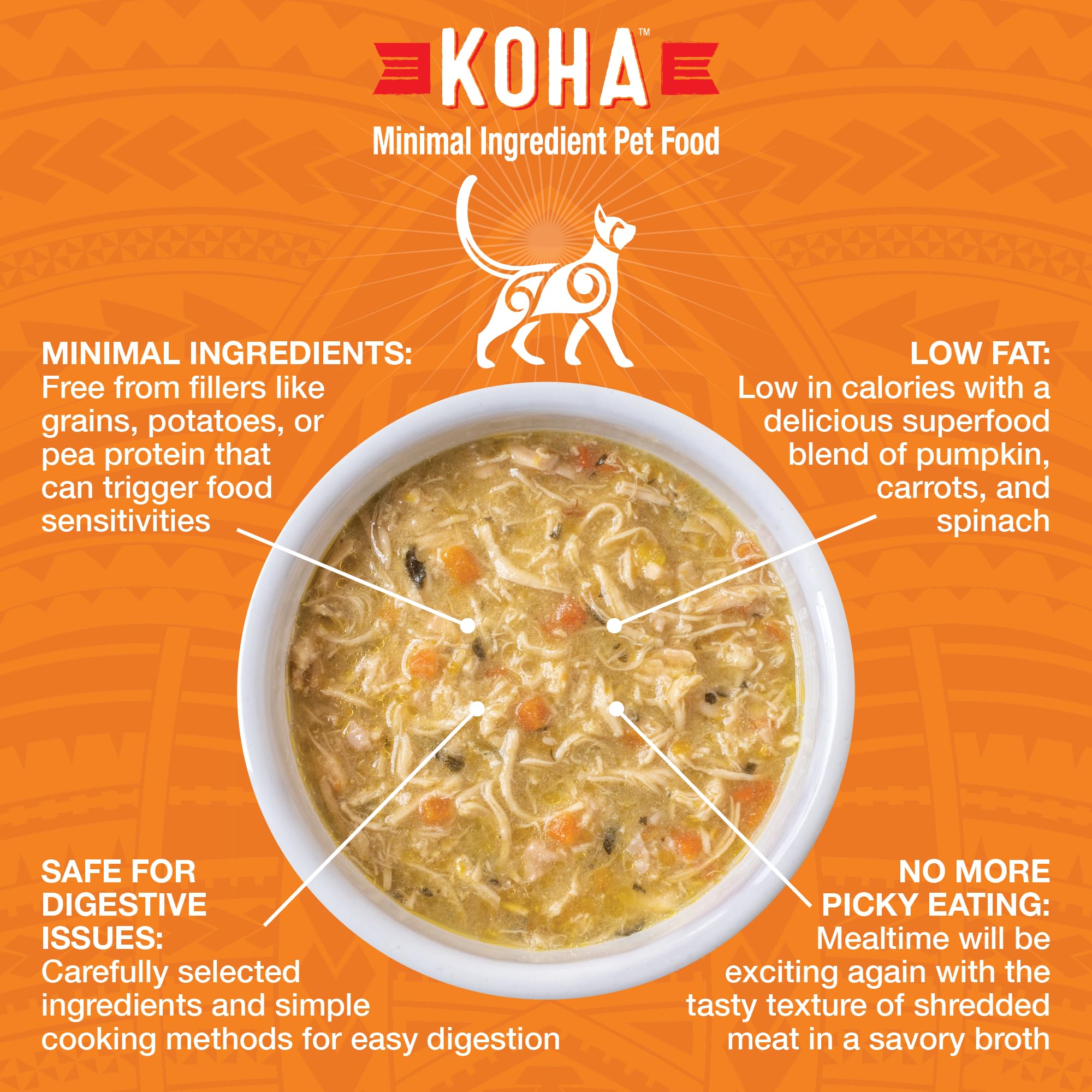 KOHA Pure Shreds chicken entree can side view with savory broth