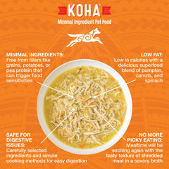 Pumpkin, carrot, and spinach blend in KOHA Pure Shreds
