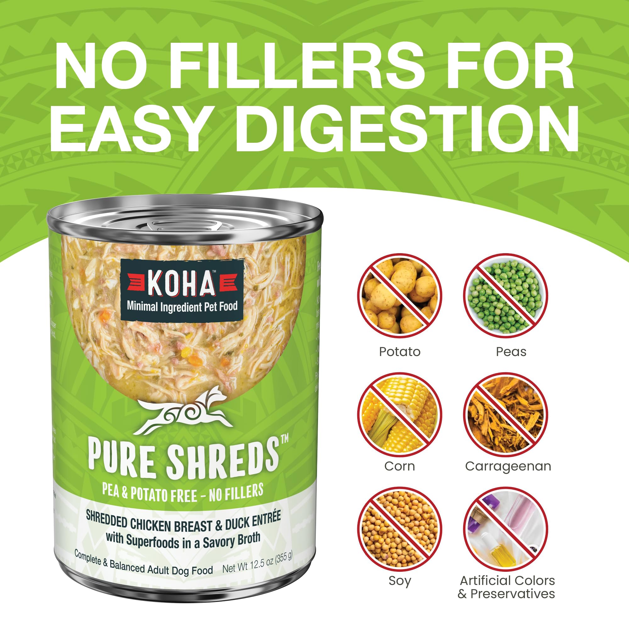 KOHA Pure Shreds closeup of pumpkin-carrot-spinach blend