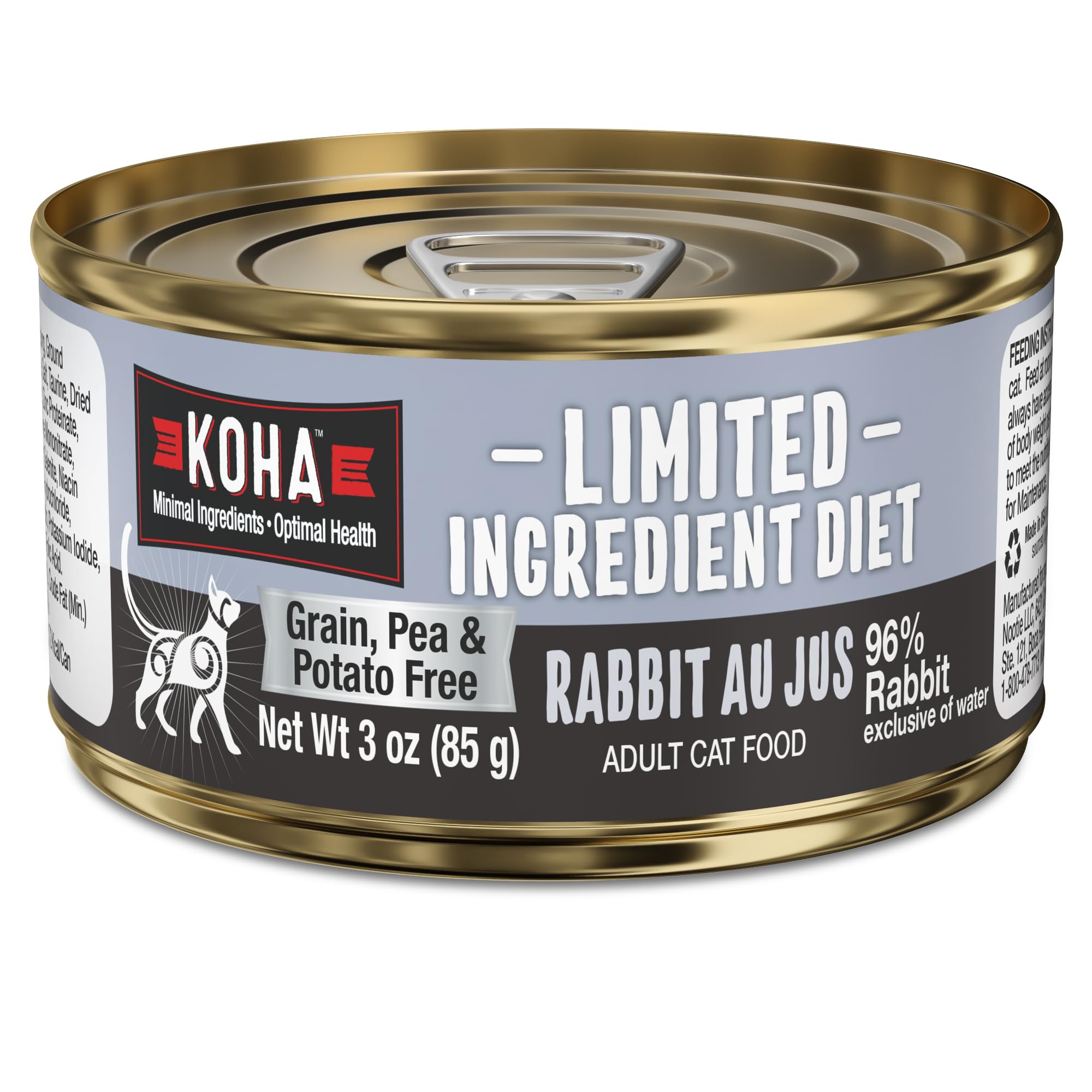 KOHA rabbit pate cat food 3oz pack 24, convenient multi-pack for easy feeding.