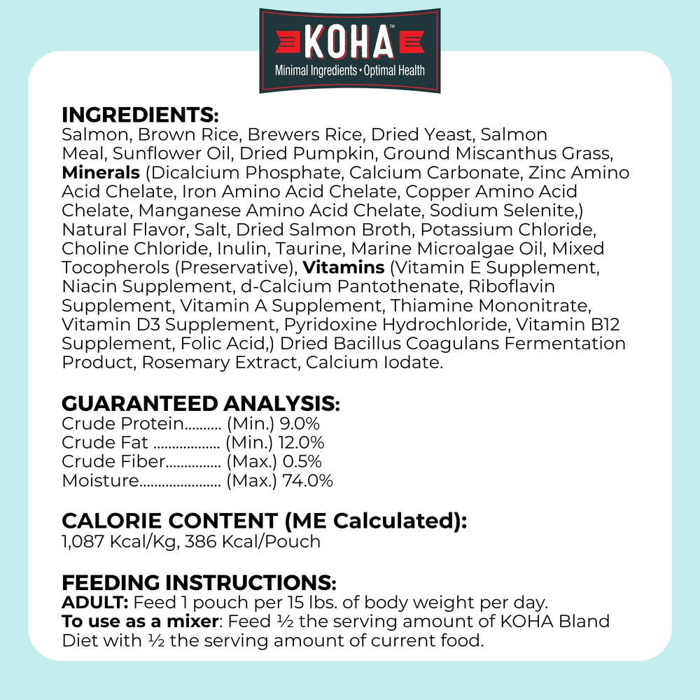 KOHA ready-to-serve portions simplify mealtime for dogs.