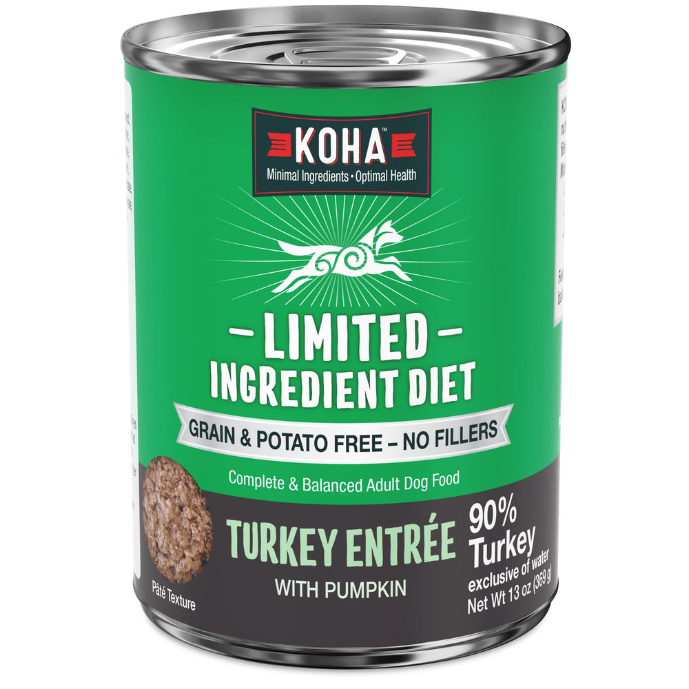 KOHA Turkey Entree can label shows grain-free, simple ingredients