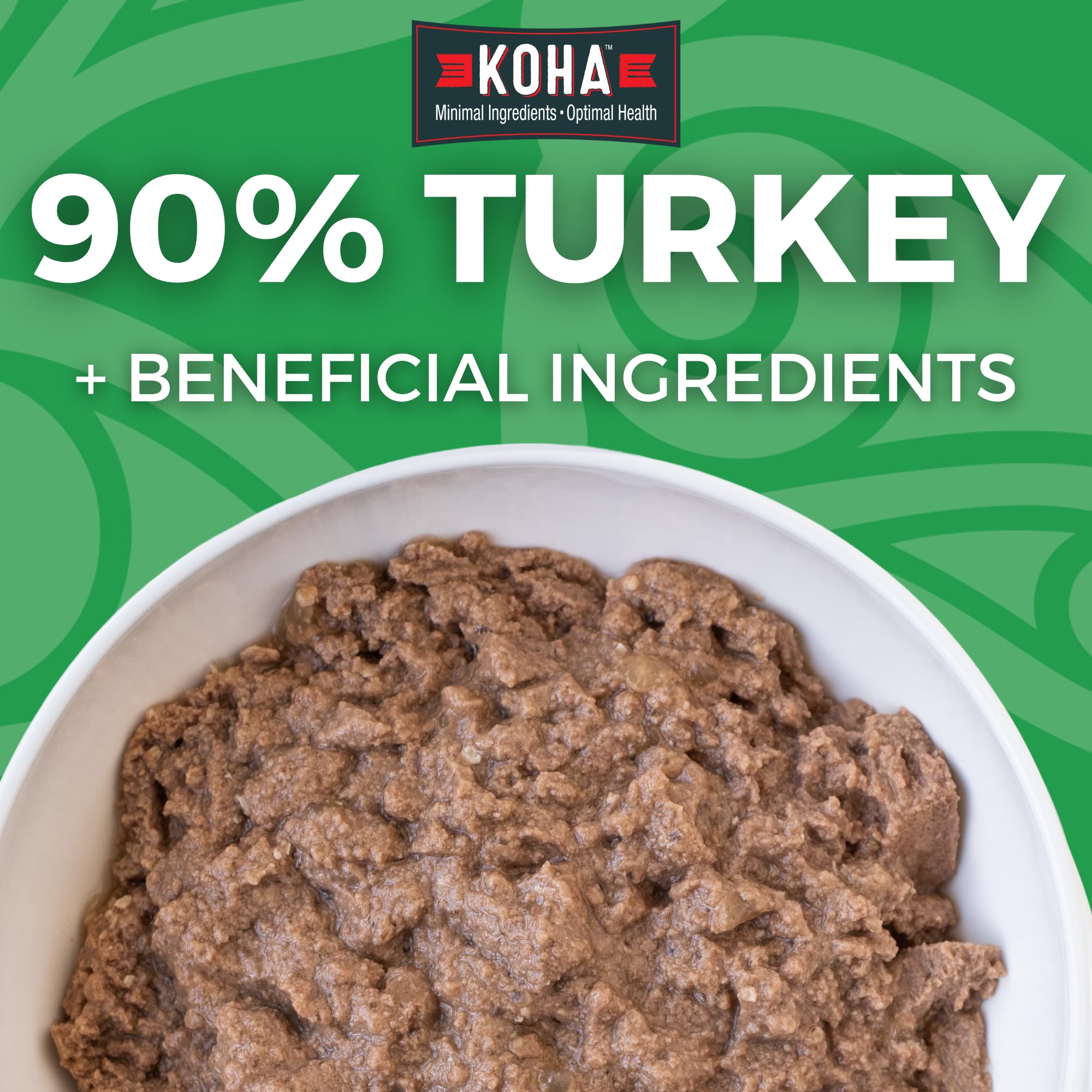 KOHA Turkey Entree can in serving bowl emphasizes moisture-rich pieces