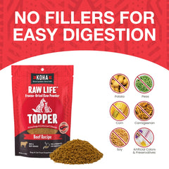 KOHA Raw Life Topper helps support digestive health with prebiotics and probiotics.