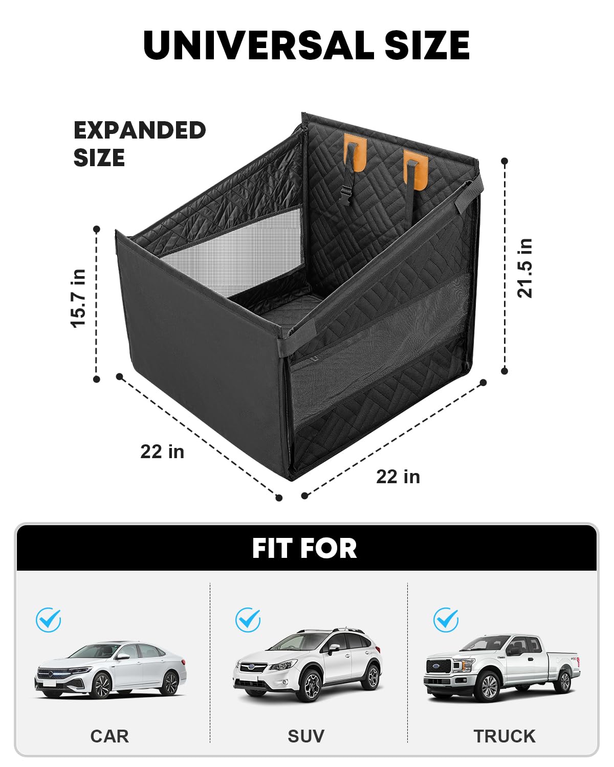 Kohree fits medium dogs in cars, SUVs, trucks for better passenger seating.