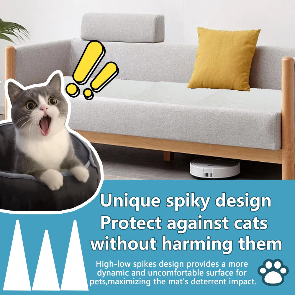 KOKMEYA cat deterrent mat can be linked or cut to fit spaces.