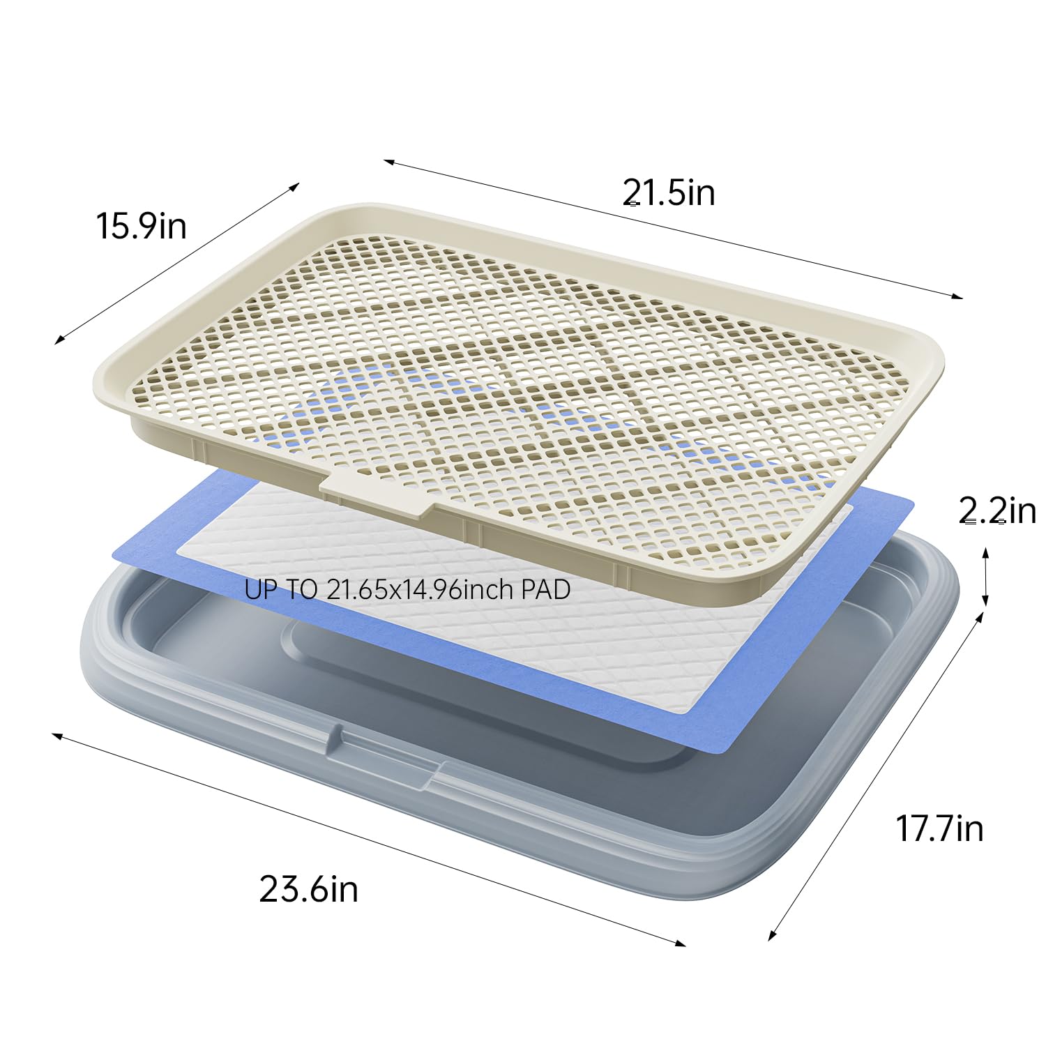 KOLA PANDA potty tray deep urinal sump prevents splashes