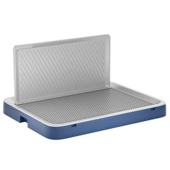 Kola Panda high-wall potty tray with blue frame supports neater pee containment and reduced spills.