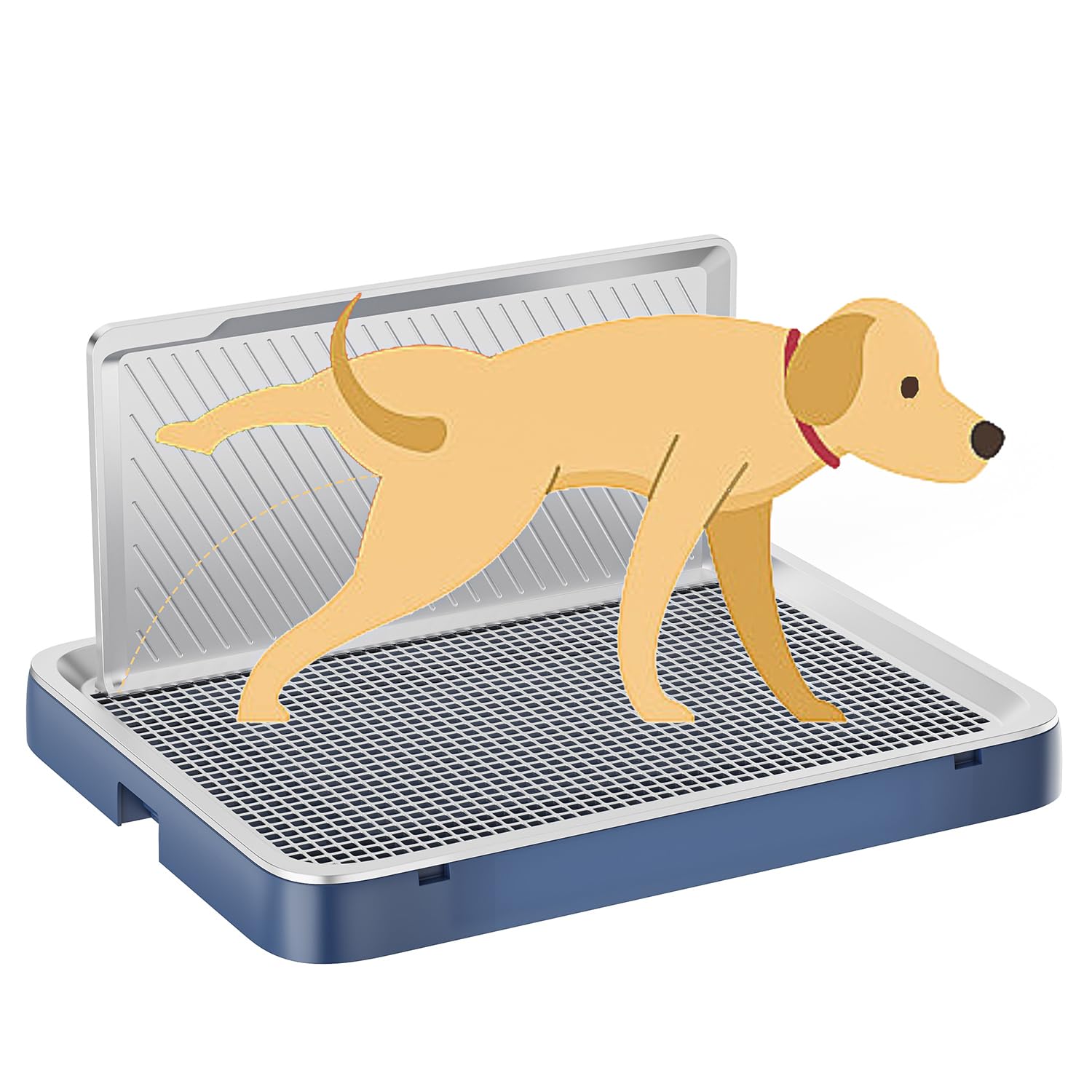 Kola Panda indoor dog potty tray blue with ample space for small dogs and easy cleanup.